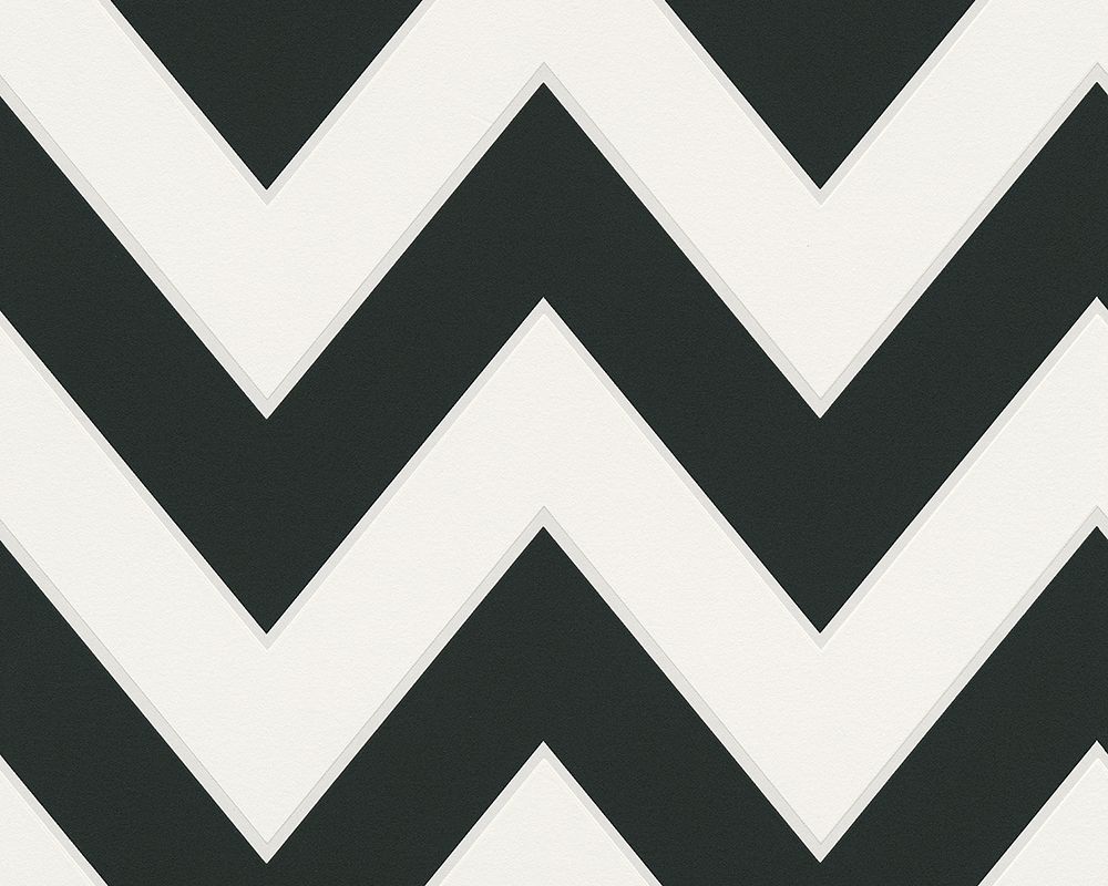 A.S. Création Black & White, Geometrische Tapete, schwarz, weiß 939431