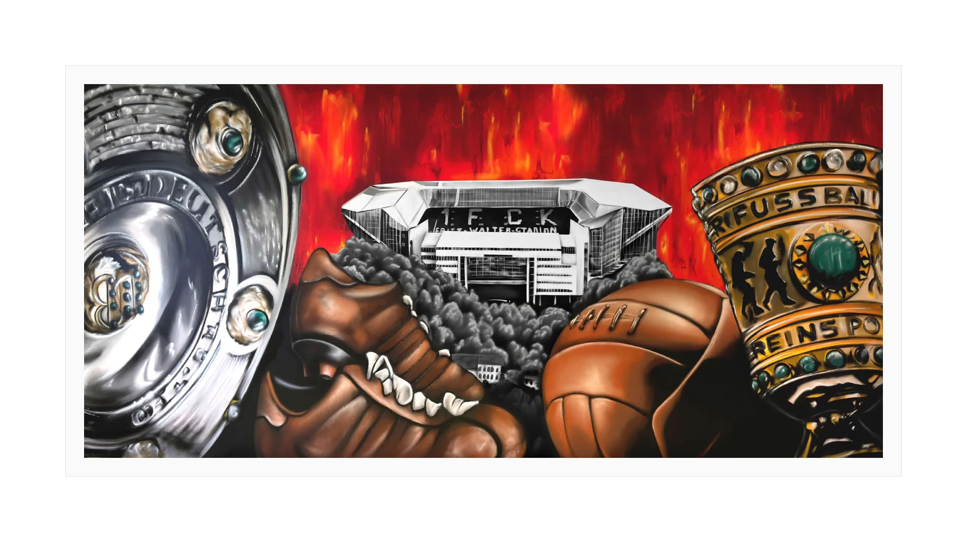 FCK Maltag-Graffiti Fritz-Walter-Stadion „Old School“ Leinwand 120x55cm