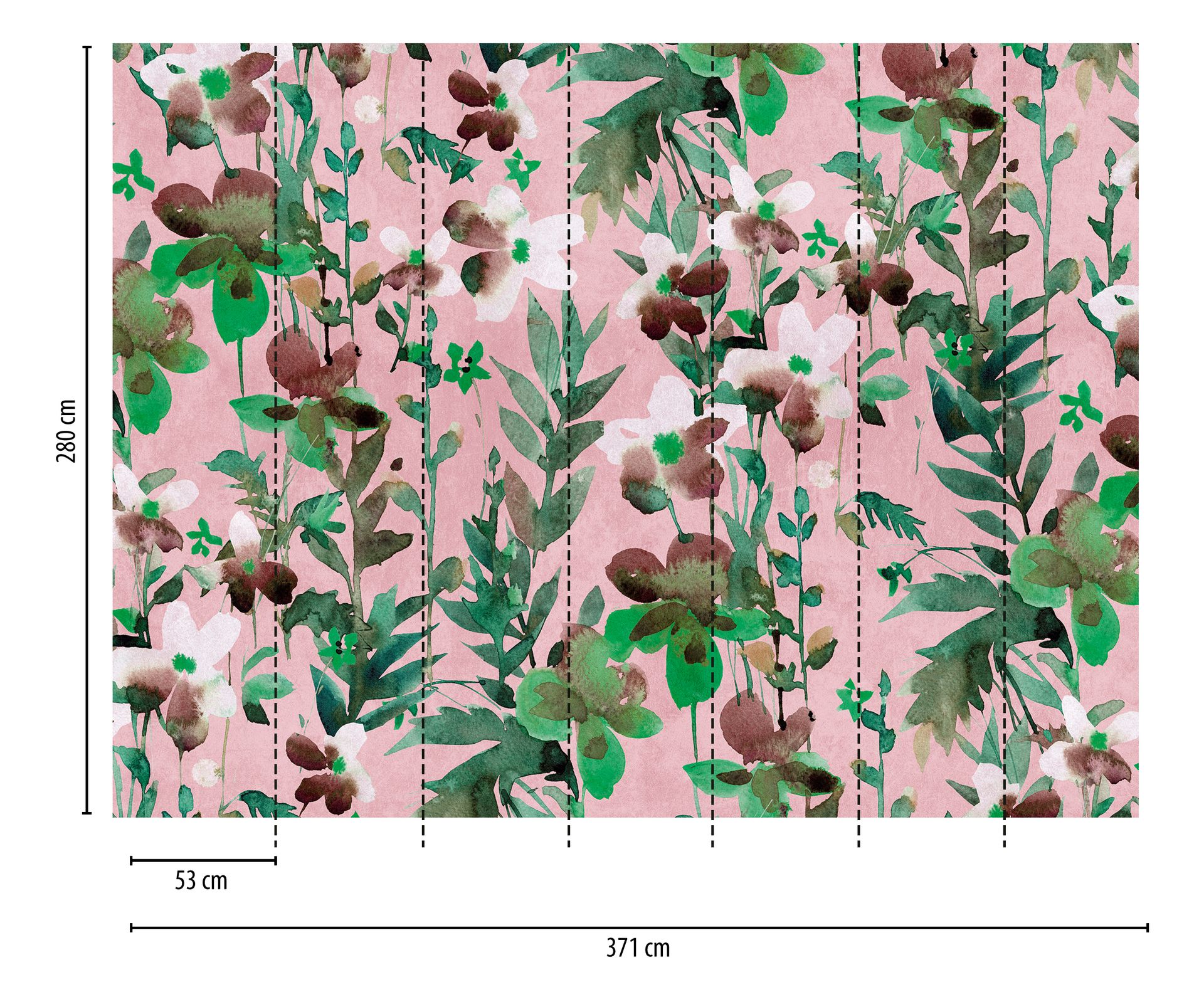 Livingwalls The Wall, Florale Tapete, grün, rosa 382731