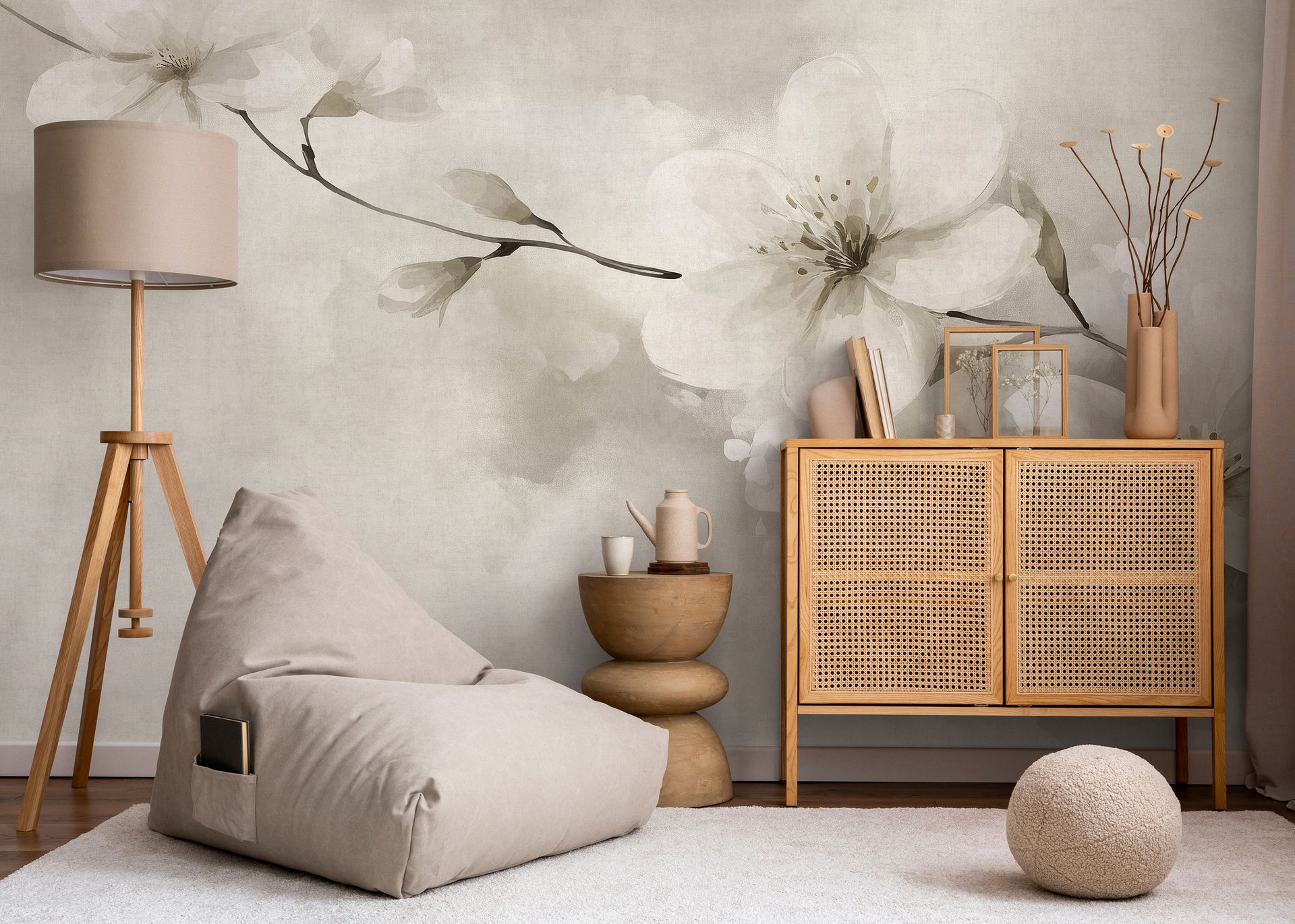 Vliestapete Kirschblütenmotiv beige Erismann 220700701