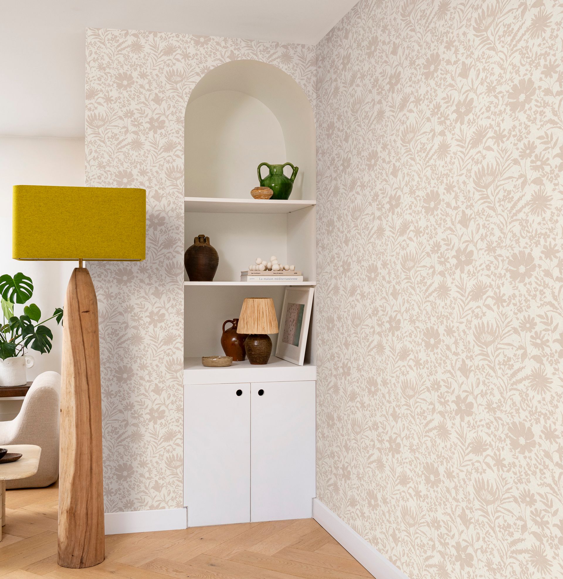 Vliestapete floral beige-dunkelbeige 330403