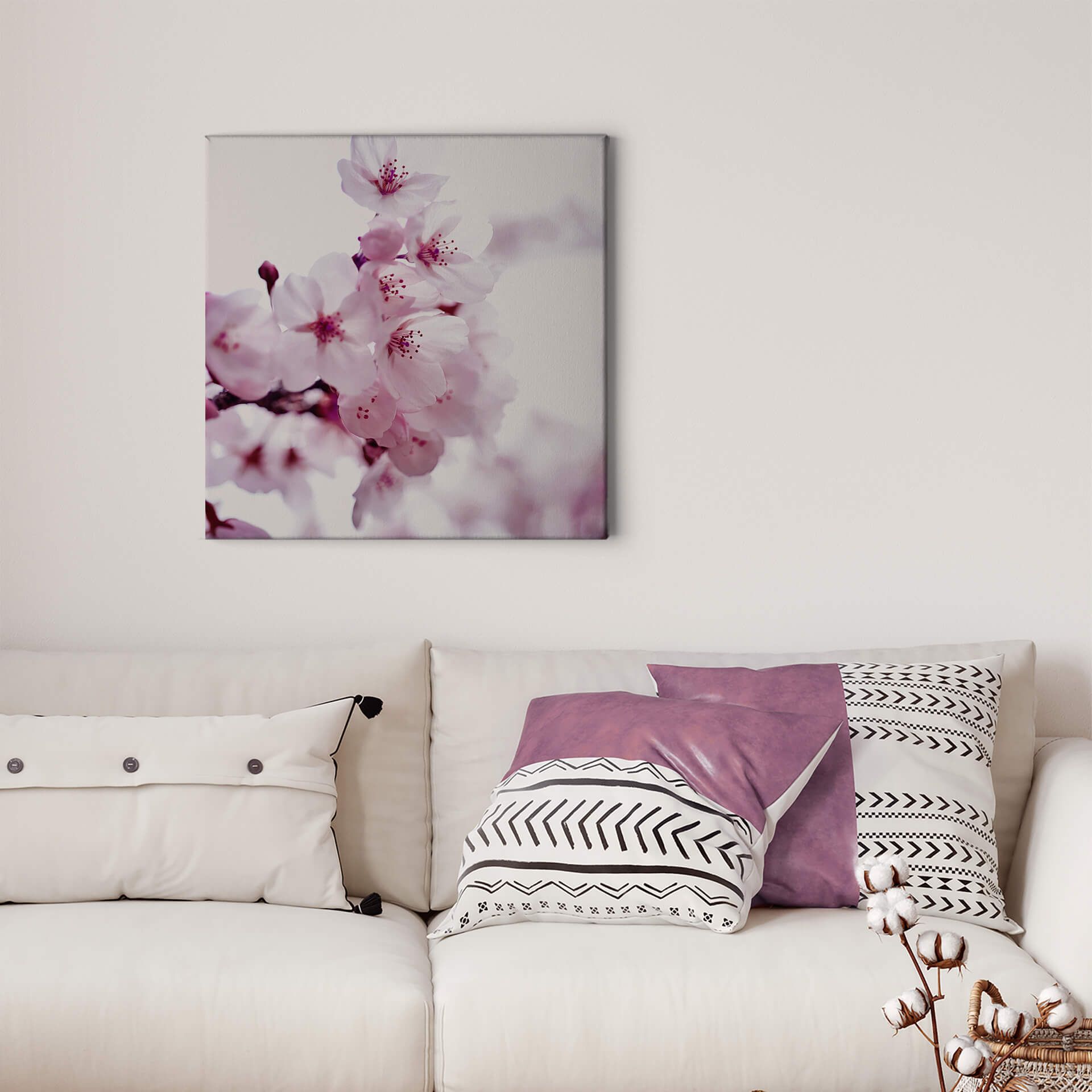 Leinwandbild Kirschblüten, rosa, 50x50 cm DD123260