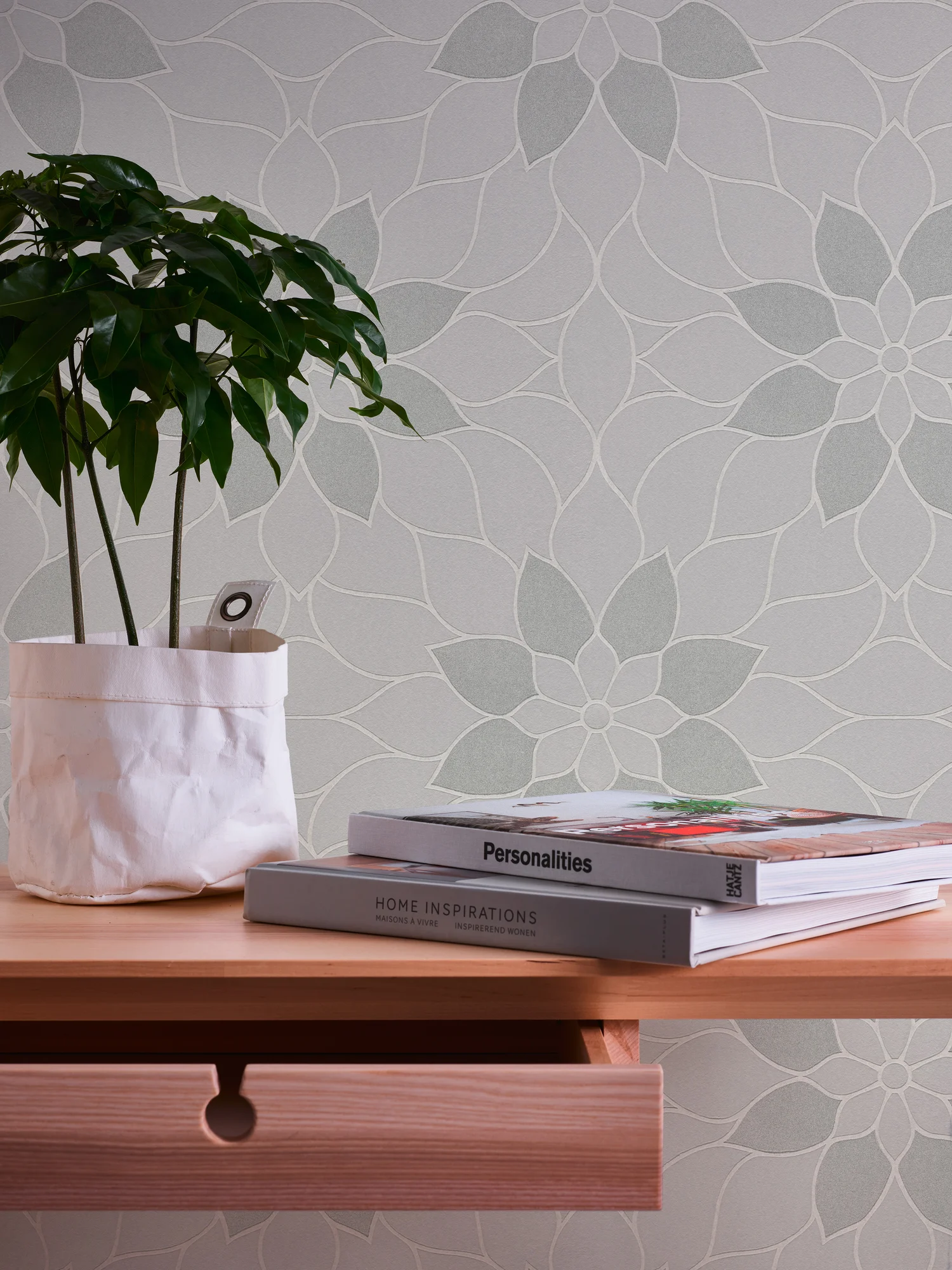 A.S. Création Neue Bude 2.0, Florale Tapete, grau 361721