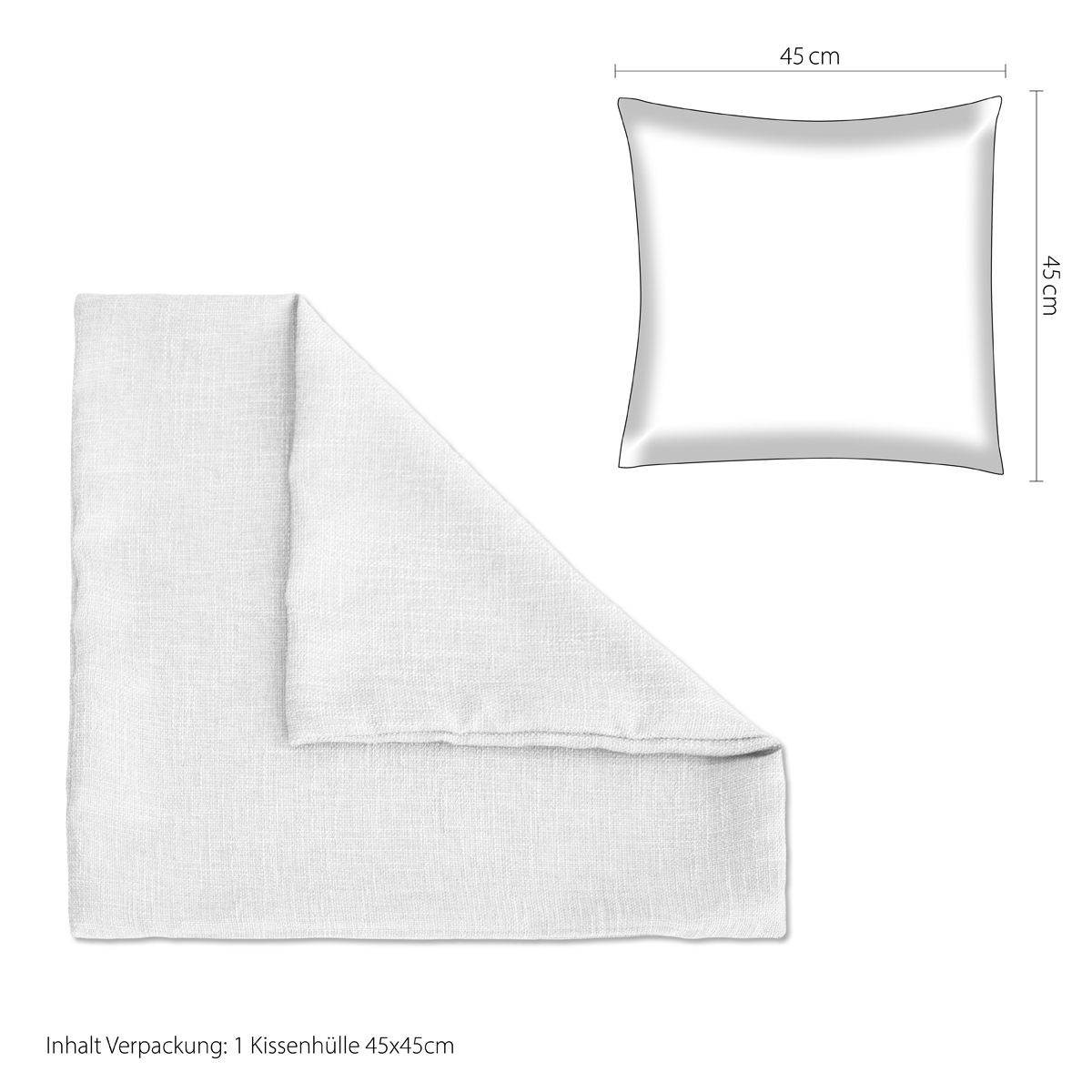 Kissenhülle IW525003 Weiß River 45x45cm Kissenhülle IW525003 Weiß River 45x45cm