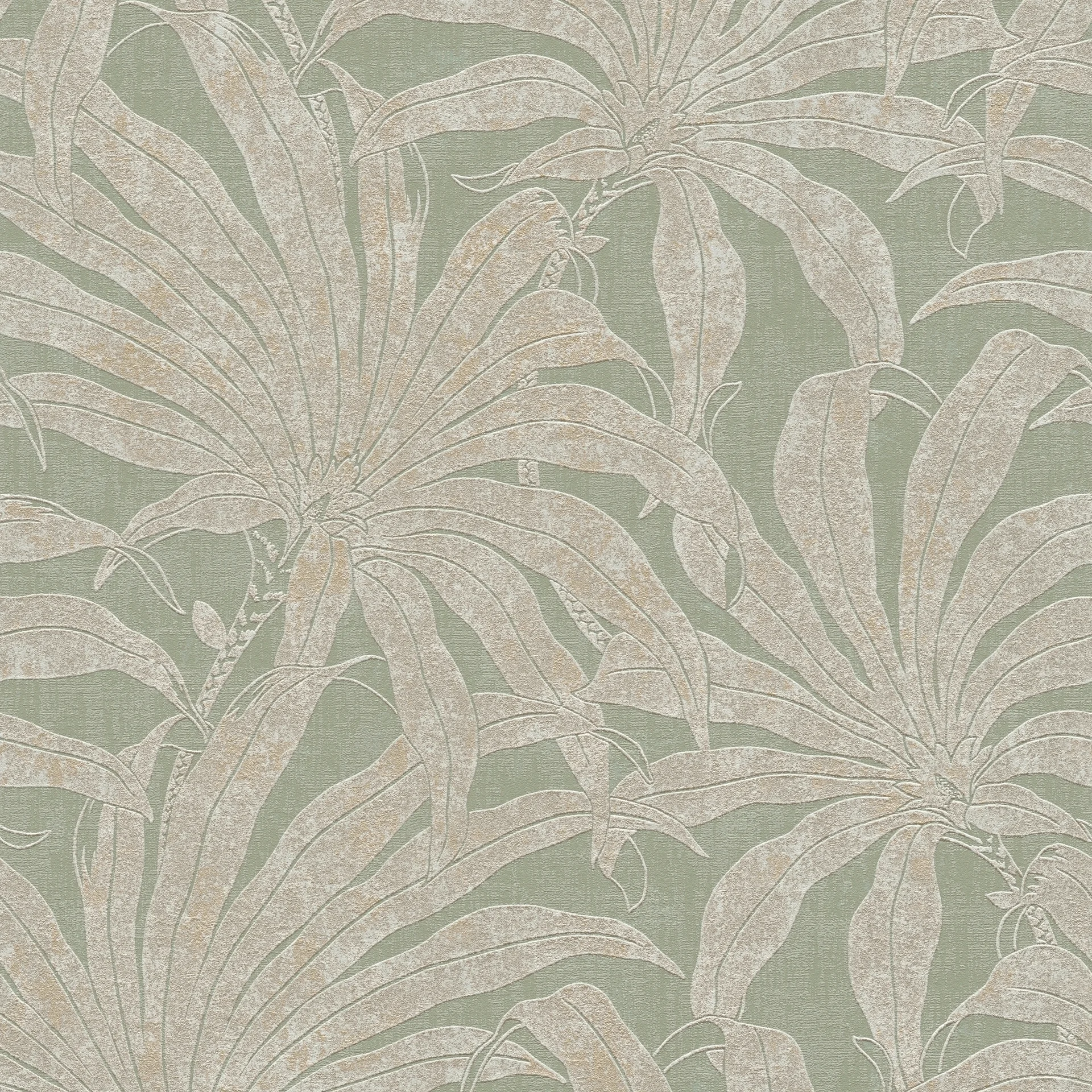 A.S. Création Jade 2, Pflanzen, grün, gold, silber und weiß 395012