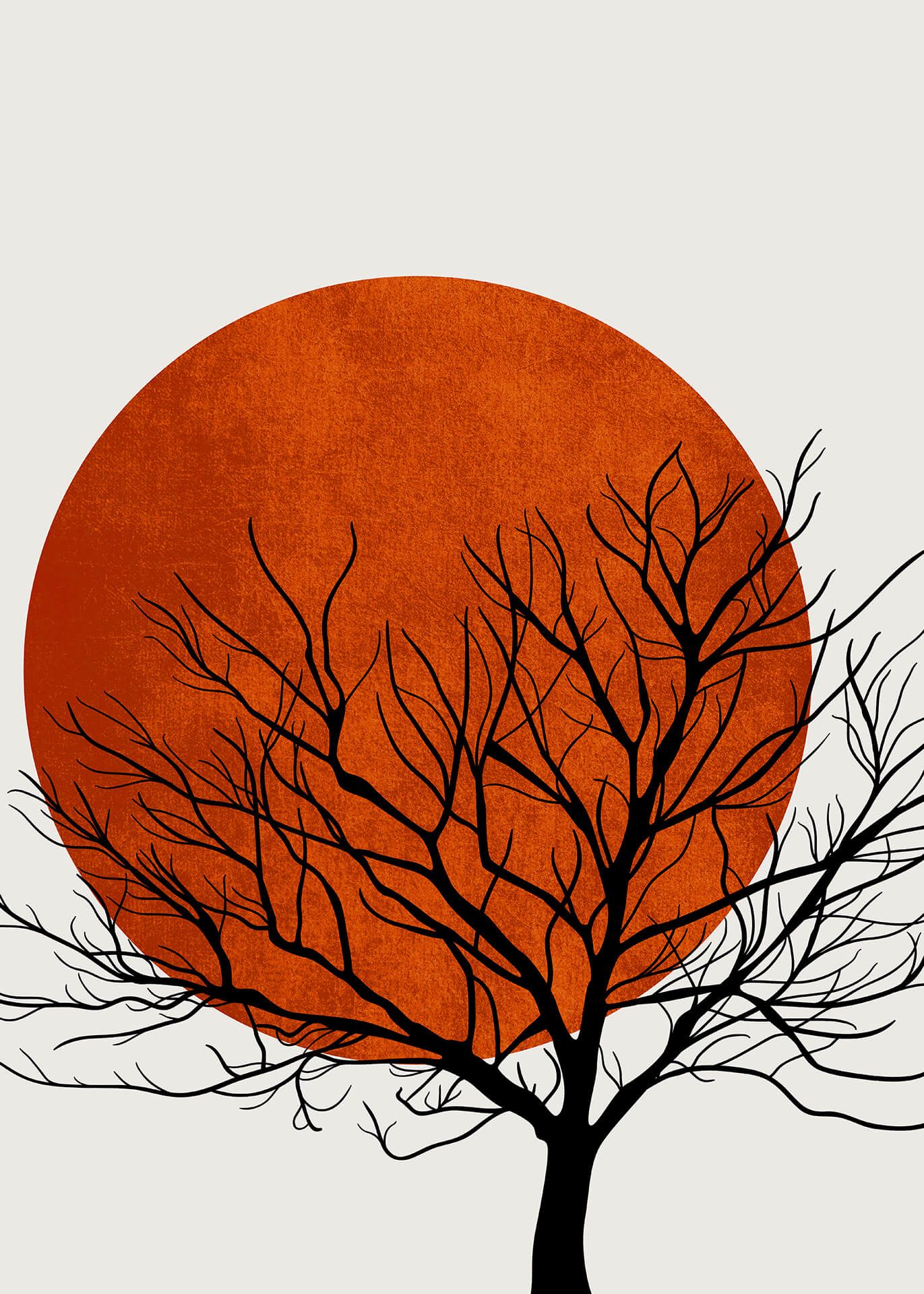 Leinwandbild Baum, orange, 50x70 cm DD123159