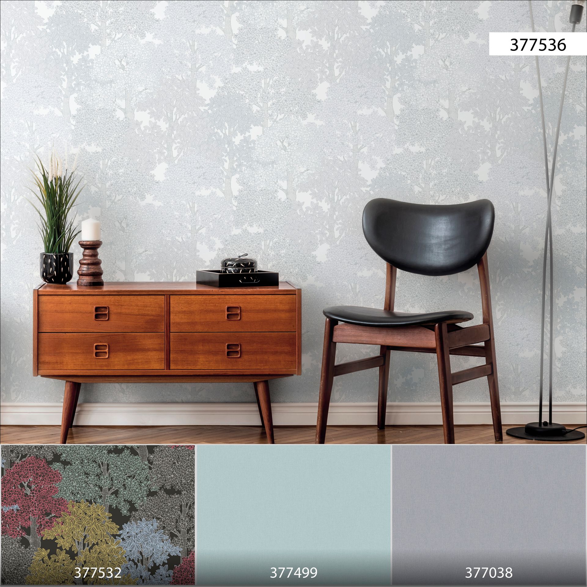 Architects Paper Floral Impression, Waldtapete, grau, weiß 377536