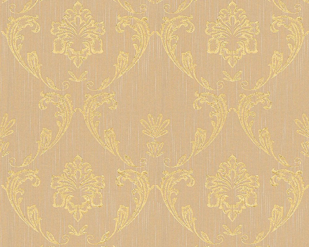 Architects Paper Metallic Silk, Barock Tapete, gold, beige 306584 Dekorbild