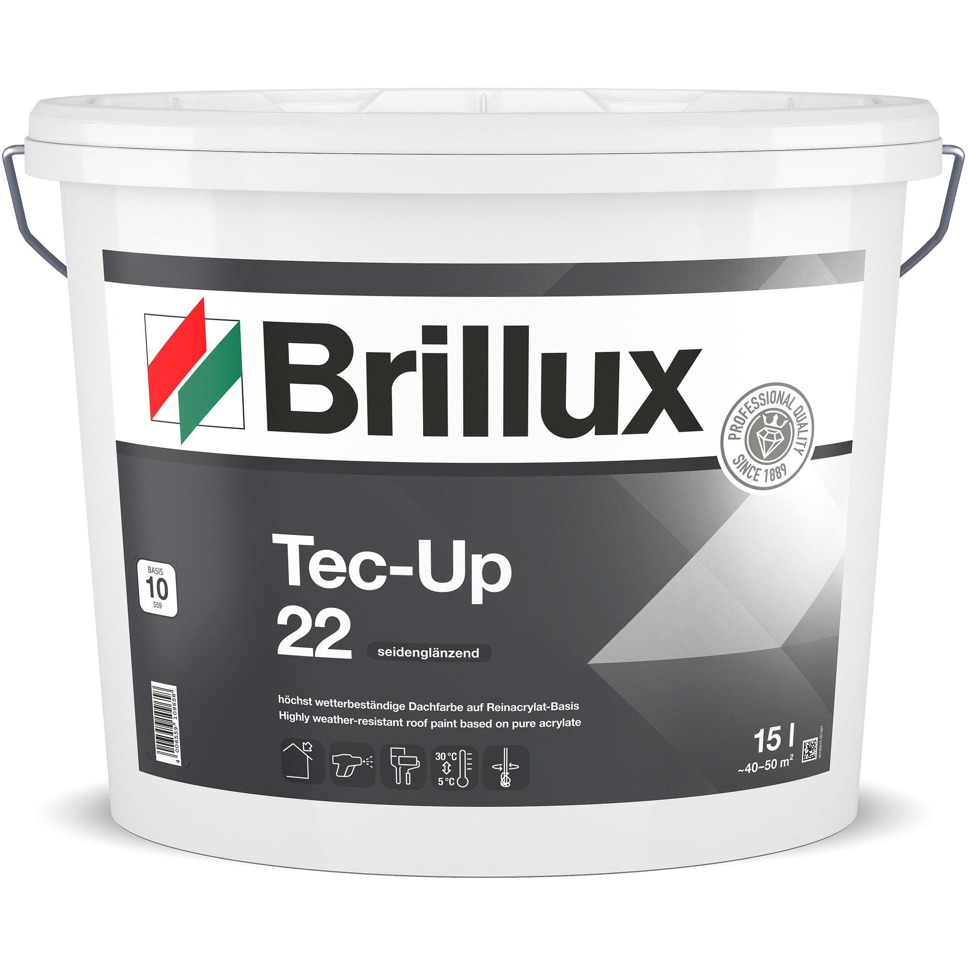 Brillux Tec-Up 22 Dachfarbe 15 l schwarz