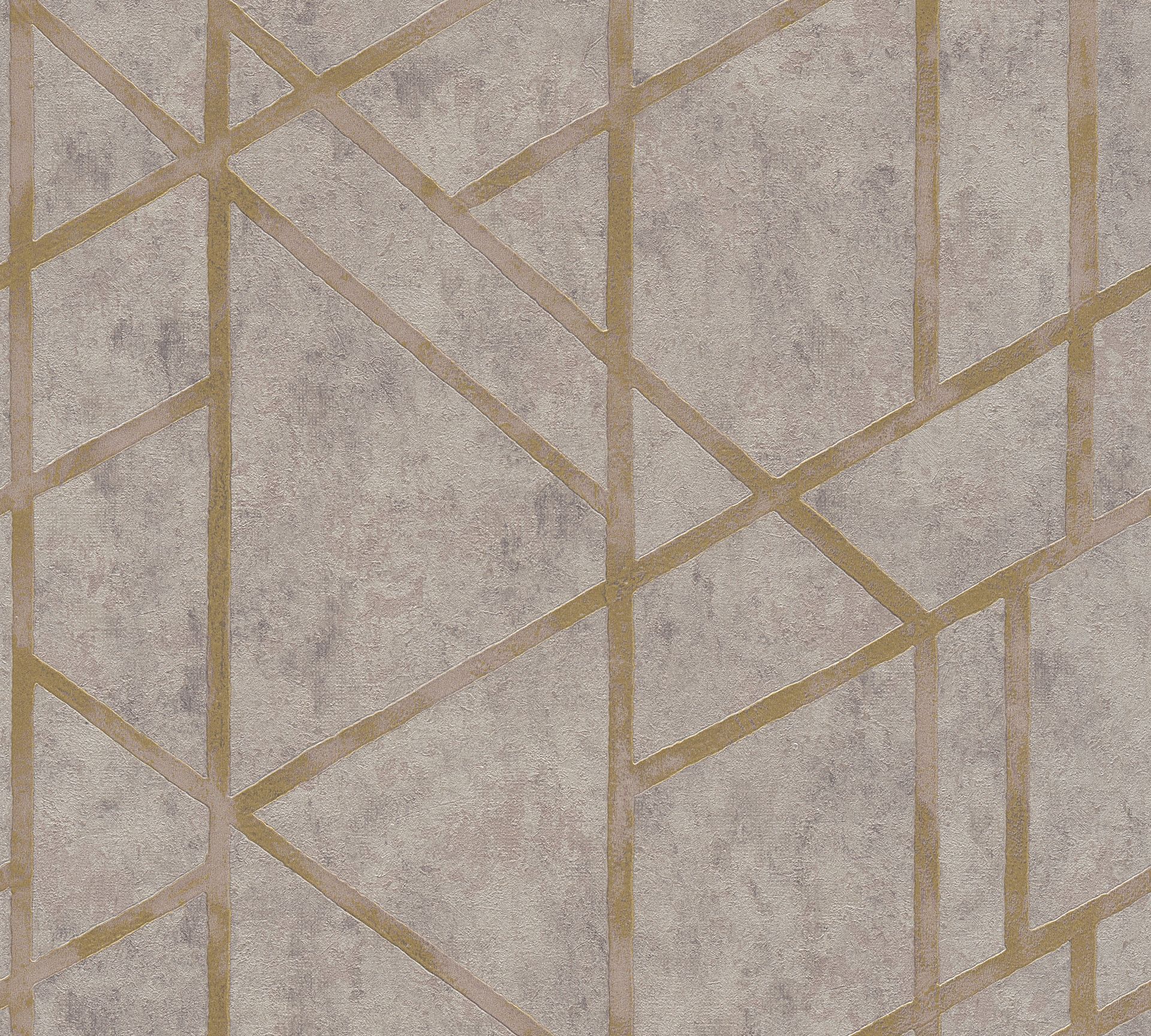 Livingwalls Metropolitan Stories, Geometrische Tapete, braun, gold 369283 Dekorbild