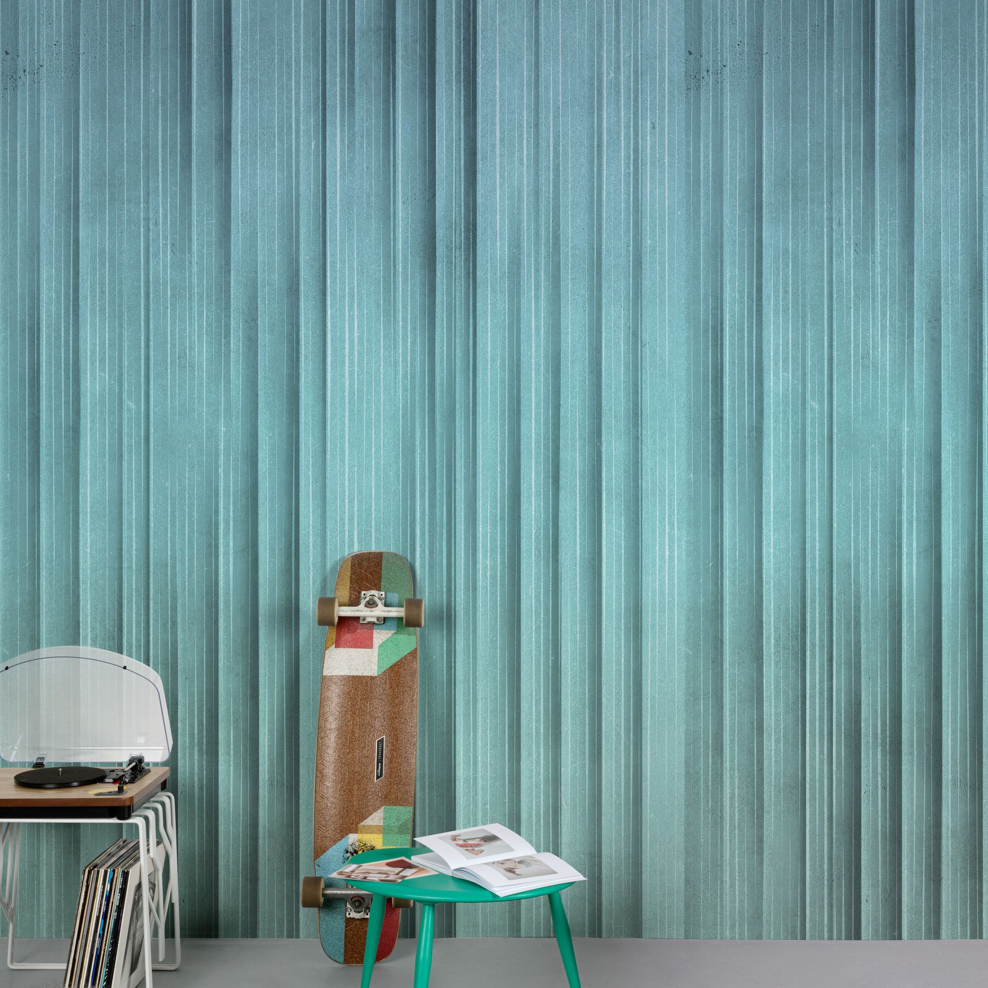 Vliestapete Streifen Blau-Türkis Grandeco Young Edition ML6101