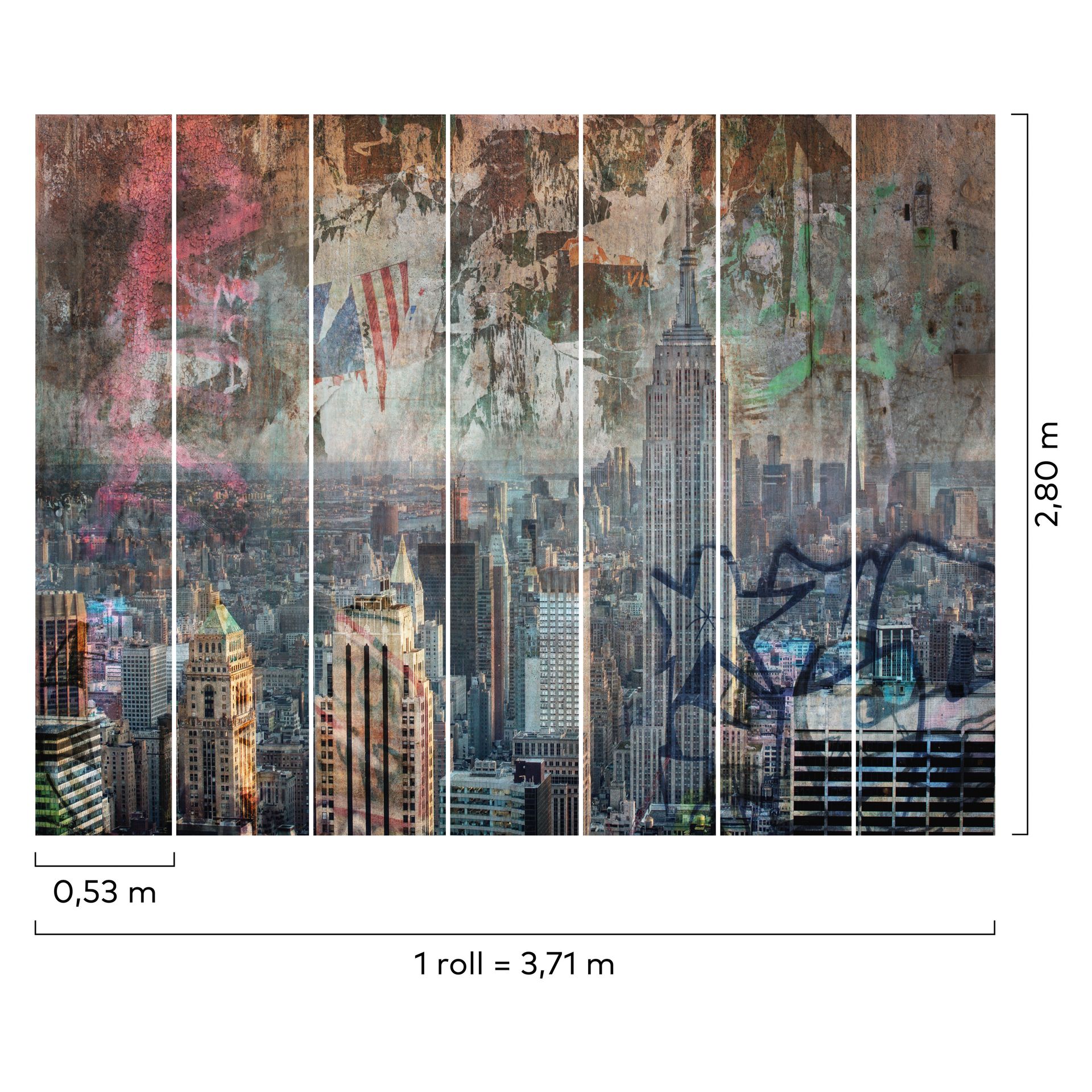 Fototapete New York Skyline Urban Graffiti Grandeco Young Edition ML3701 Fototapete New York Skyline Urban Graffiti Grandeco Young Edition ML3701