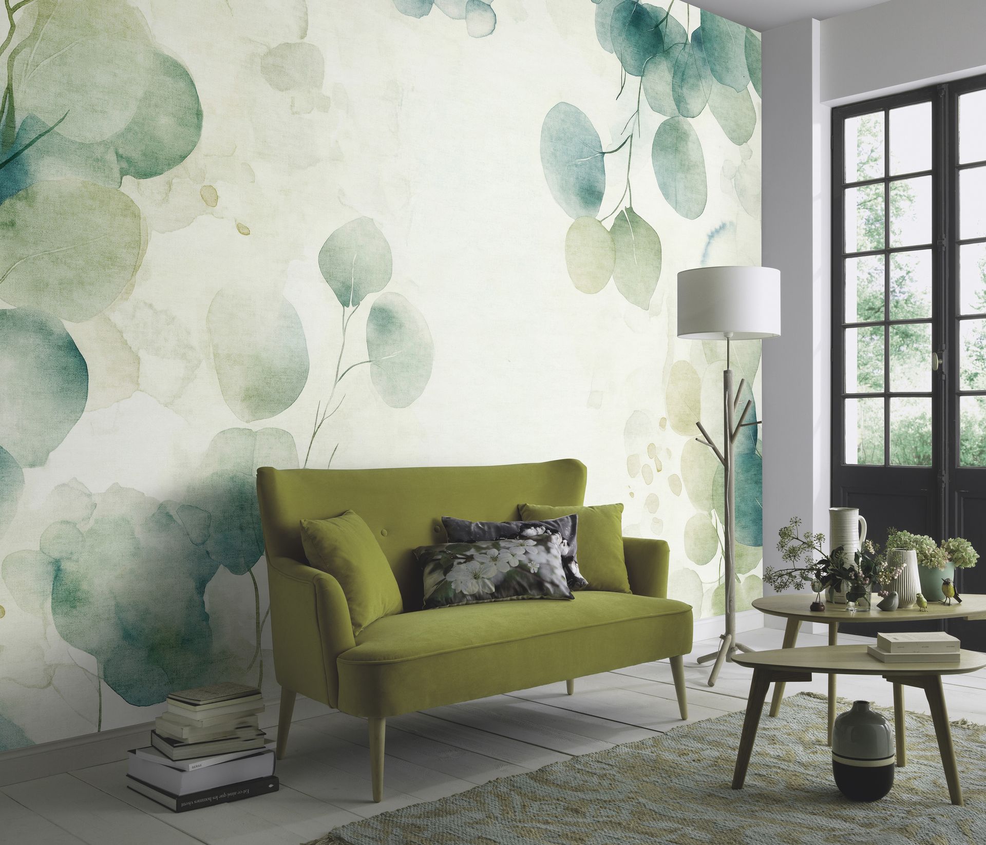 Fototapete Eukalyptus – Aquarell Grün (400x270cm), Erismann Fototapete Eukalyptus – Aquarell Grün (400x270cm), Erismann