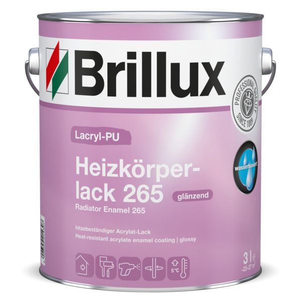 Brillux Lacryl-PU Heizkörperlack 265 weiß 3 l