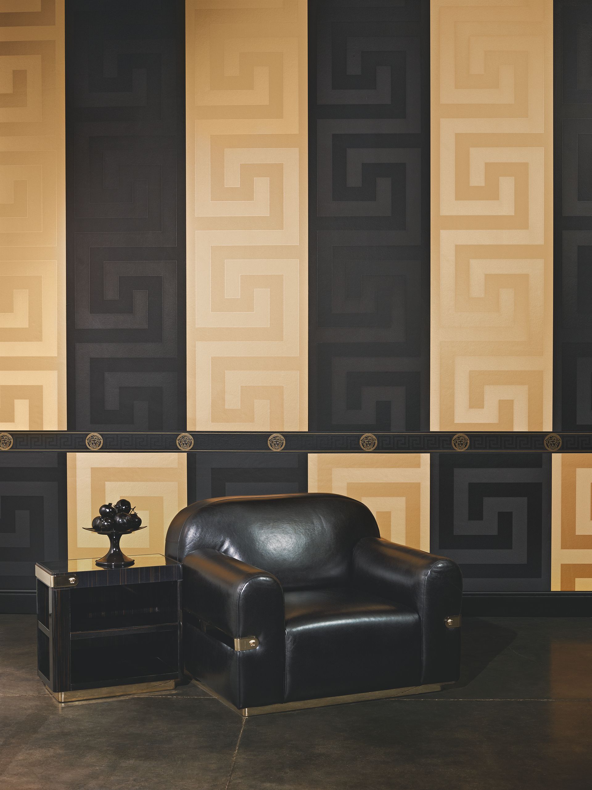 Versace wallpaper Versace 3, Design Tapete, schwarz, gold 935224