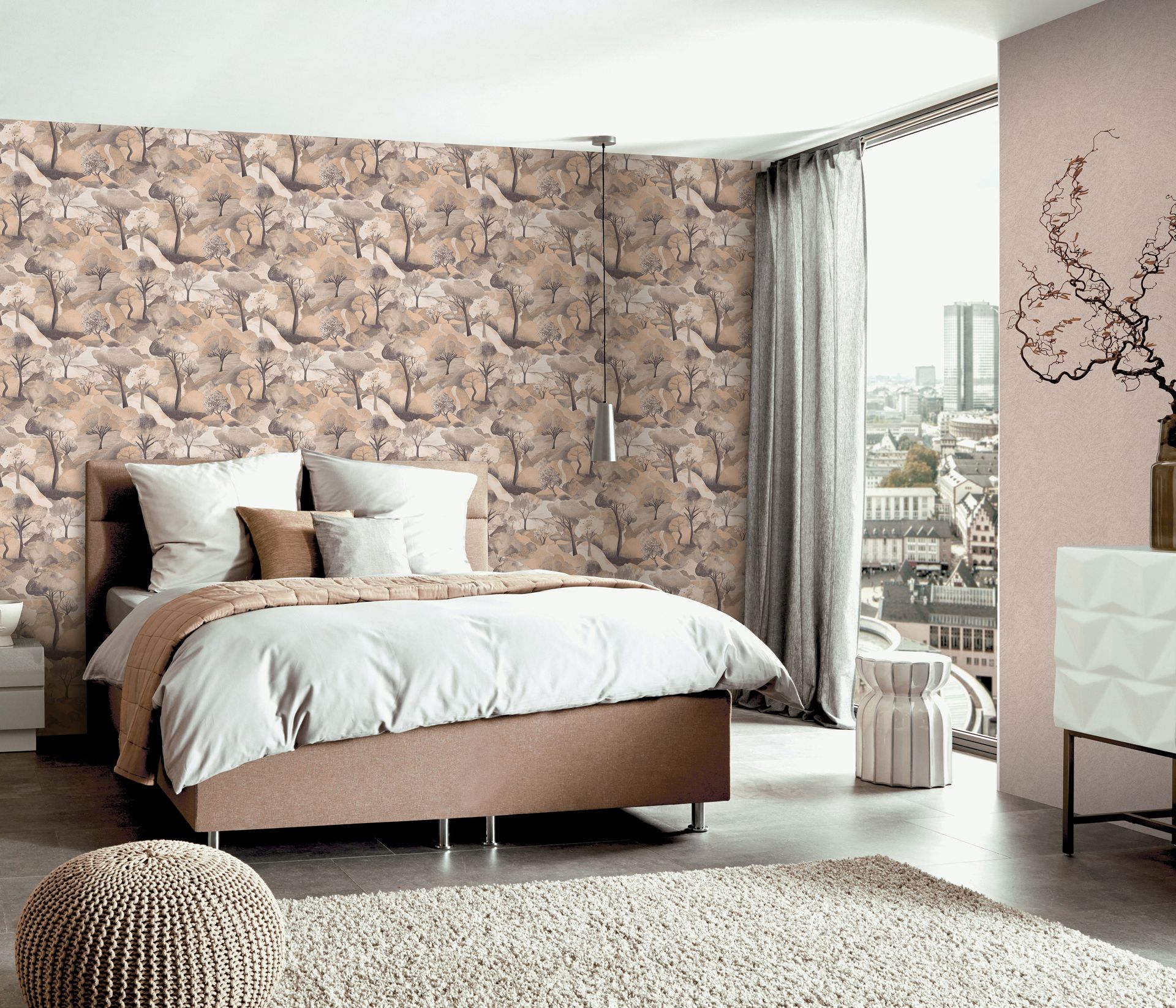 Mustertapete Landschaftsmotiv beige Erismann 1043332
