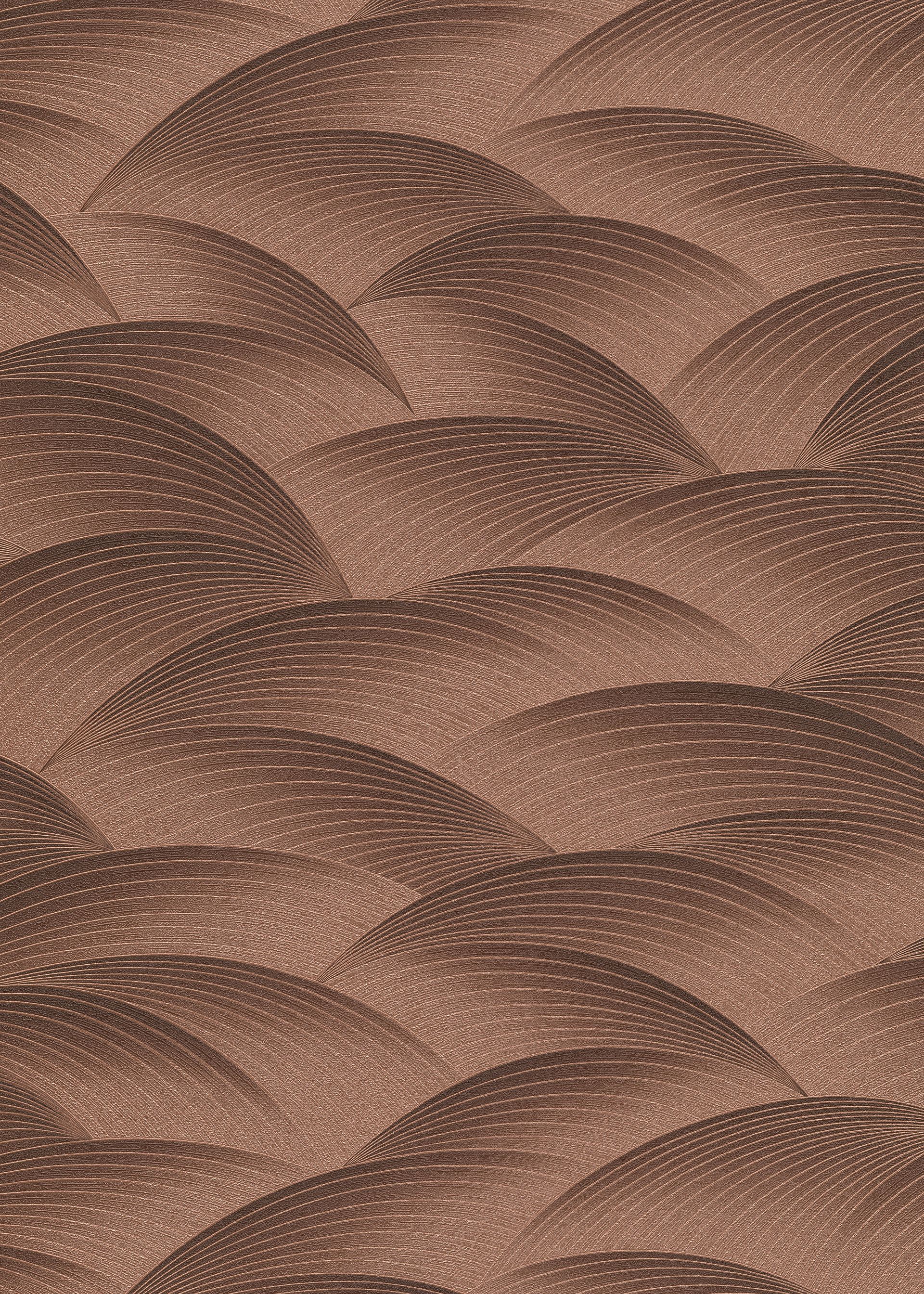 Art-Déco-Tapete Fächermuster kupferbraun Erismann 1037248