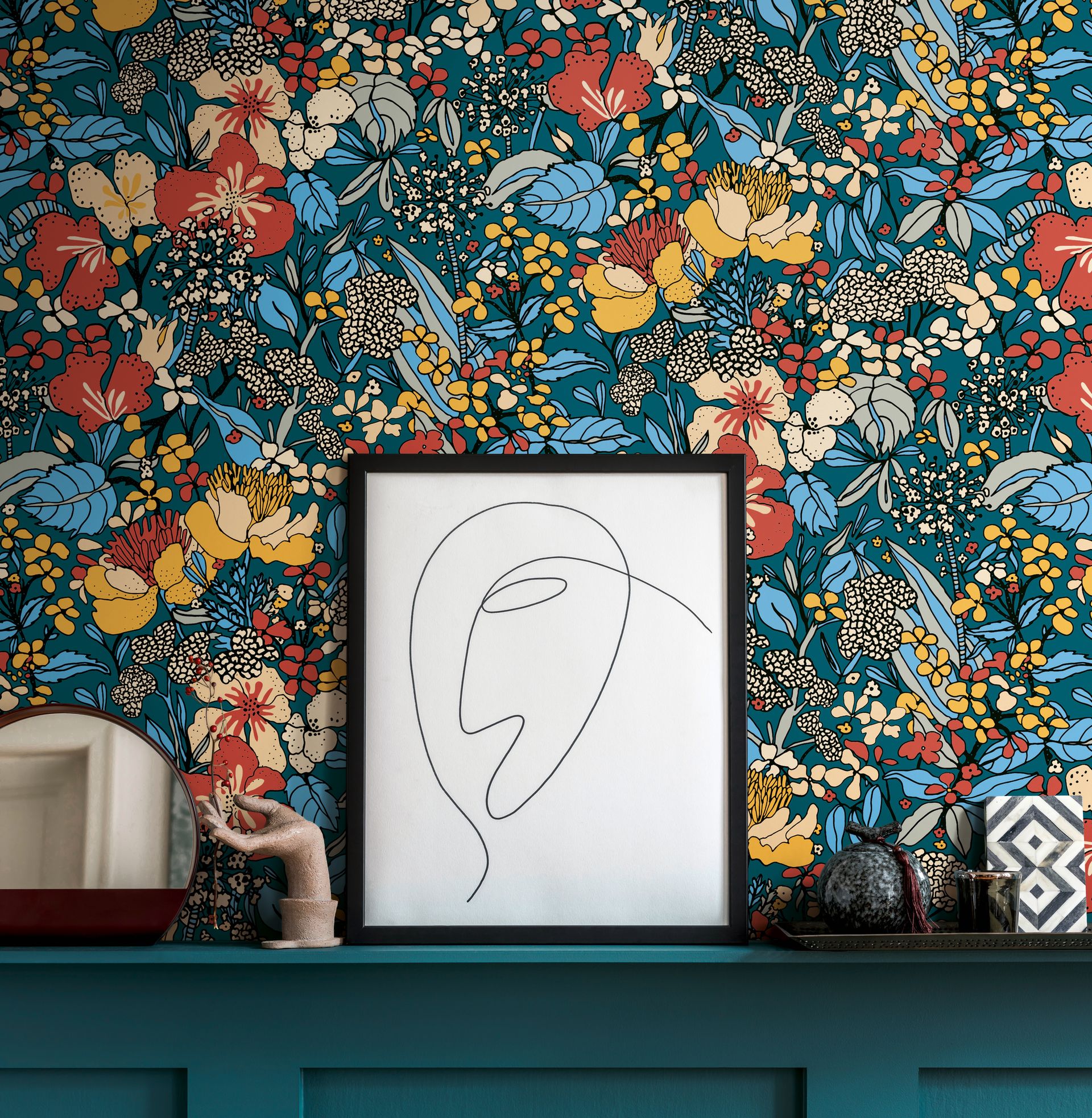 Architects Paper Floral Impression, Dschungeltapete, bunt, blau 377564