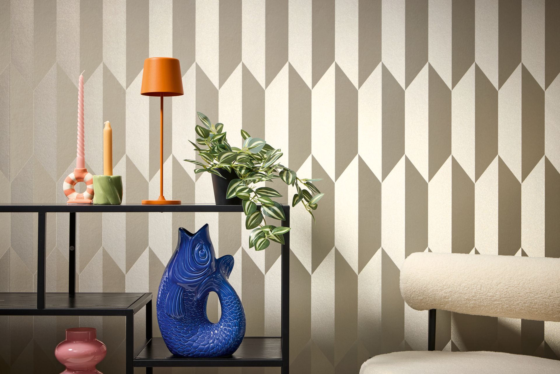 A.S. Création geometrisch beige-metallic 790865
