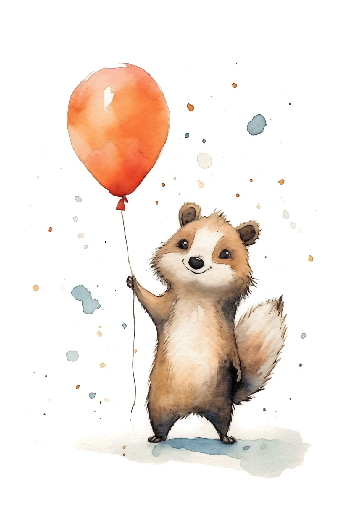 Leinwand Cute Raccoon Orange 60 x 90 cm