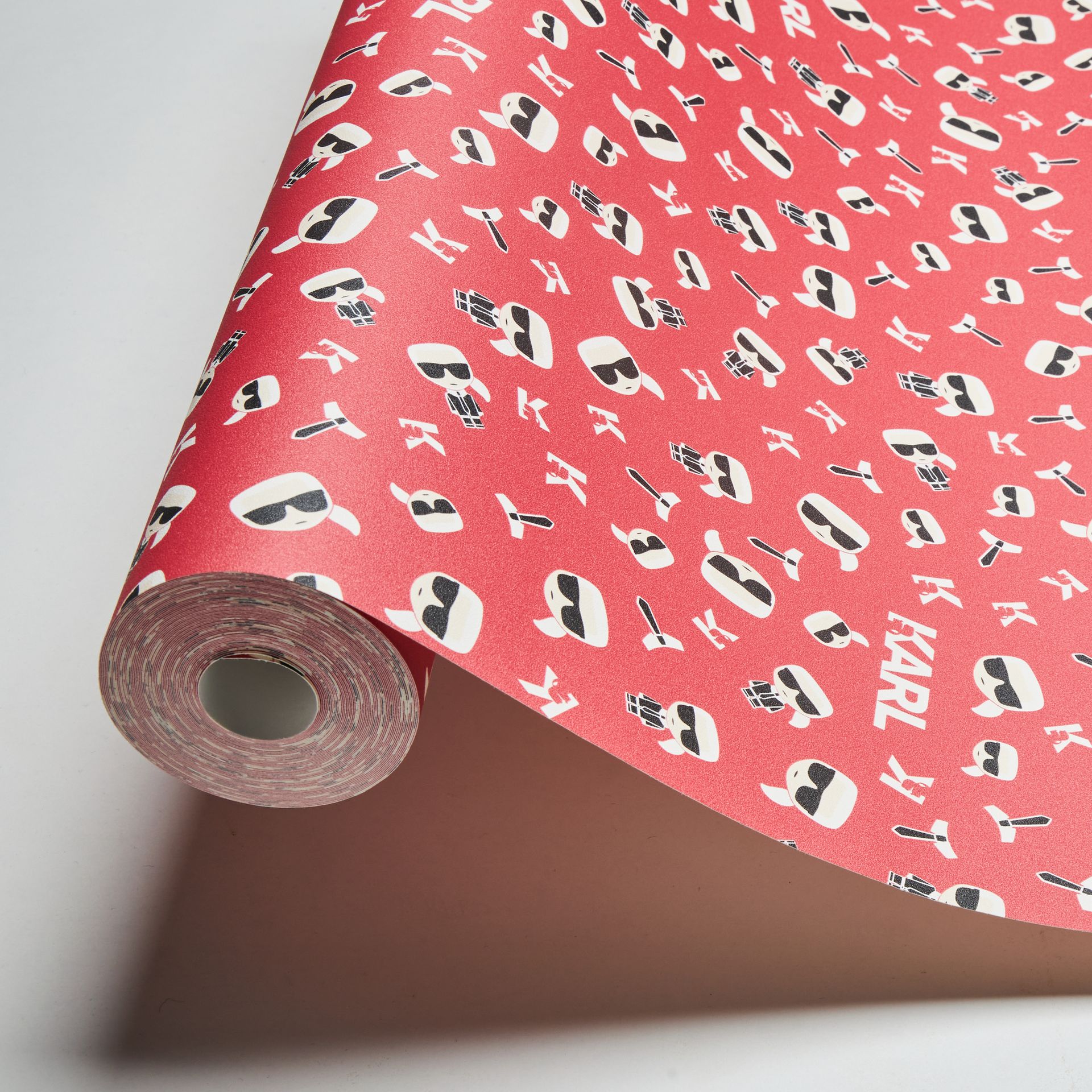 Karl Lagerfeld, Design Tapete, pink, weiß 378435
