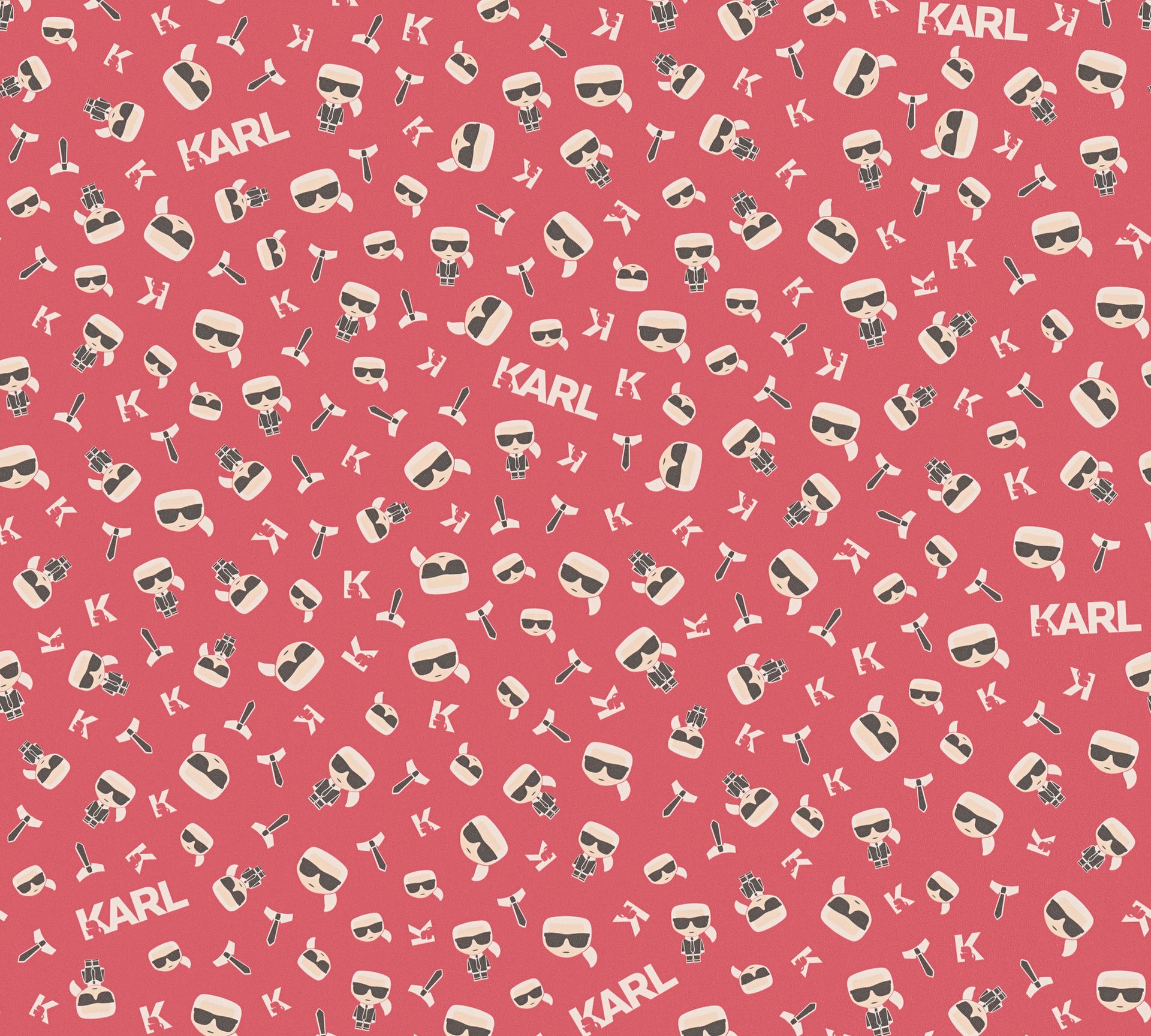 Karl Lagerfeld, Design Tapete, pink, weiß 378435