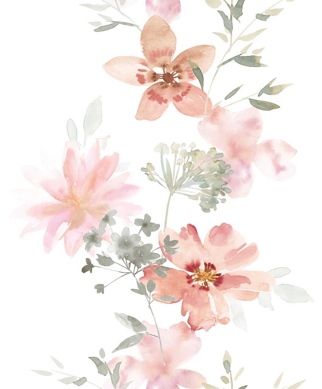 Novamur Vliestapete, Floral, weiß-rosa 81626