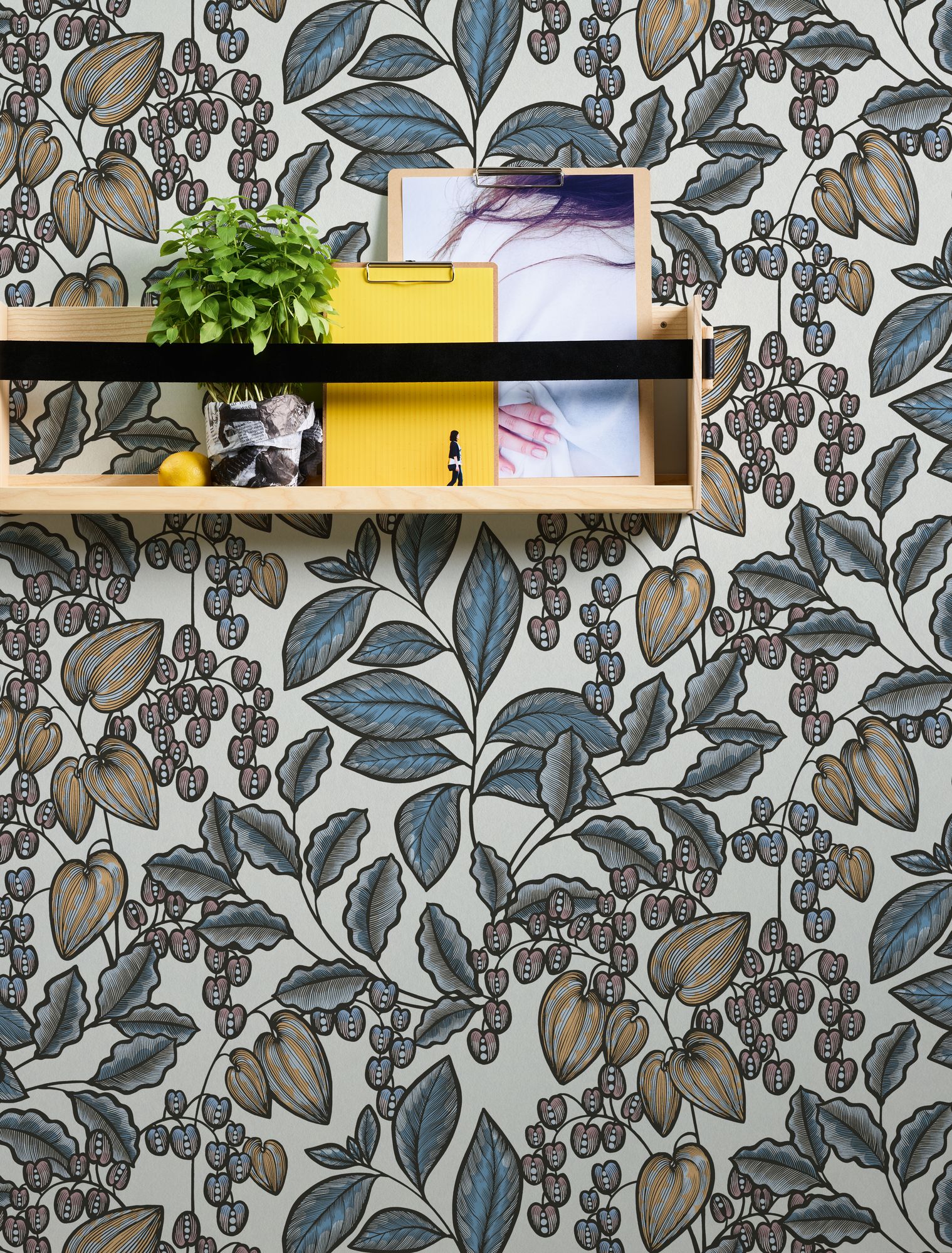 Architects Paper Floral Impression, Florale Tapete, blau, weiß 377548