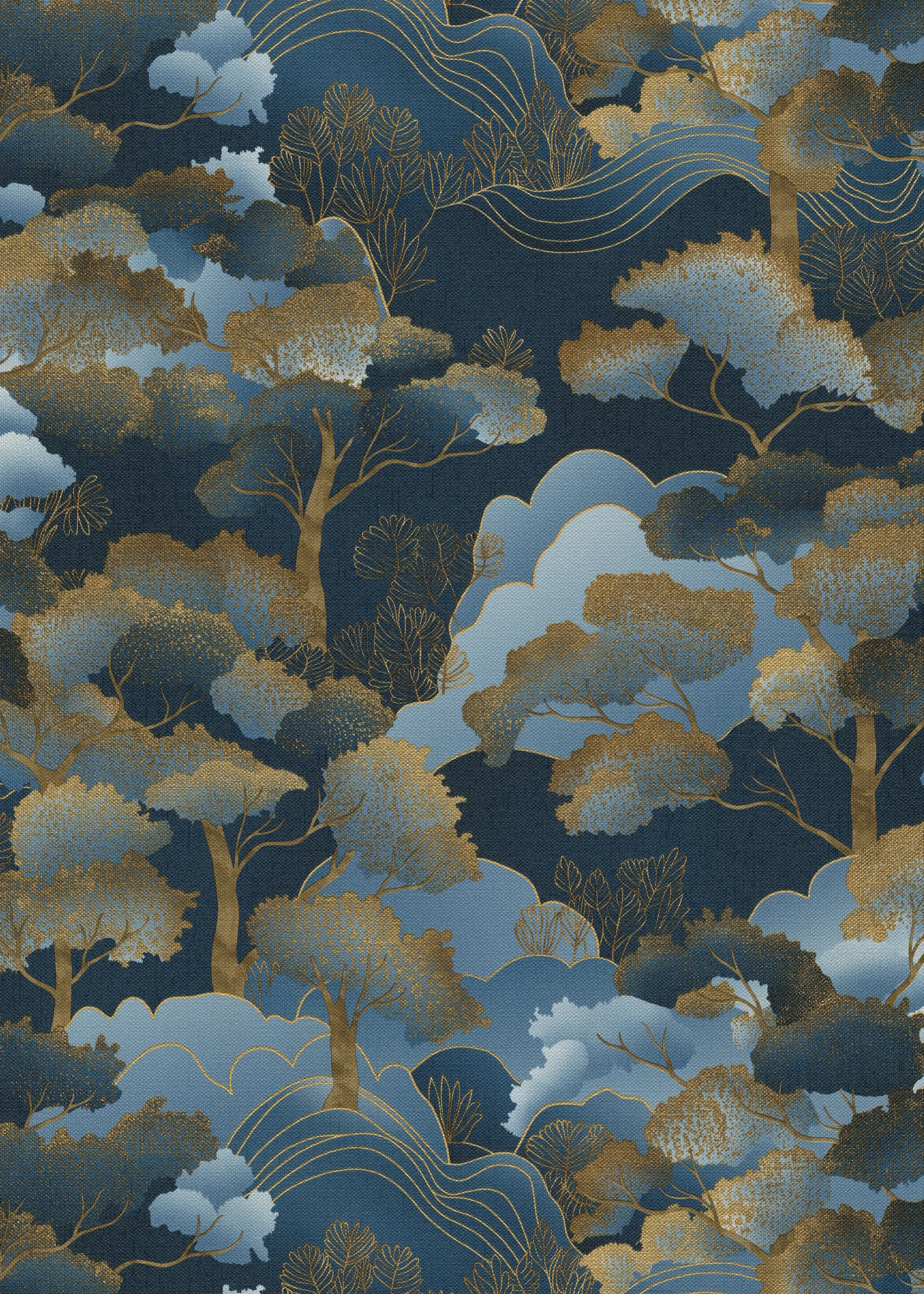 Asiatische Tapete blau Erismann 1044808