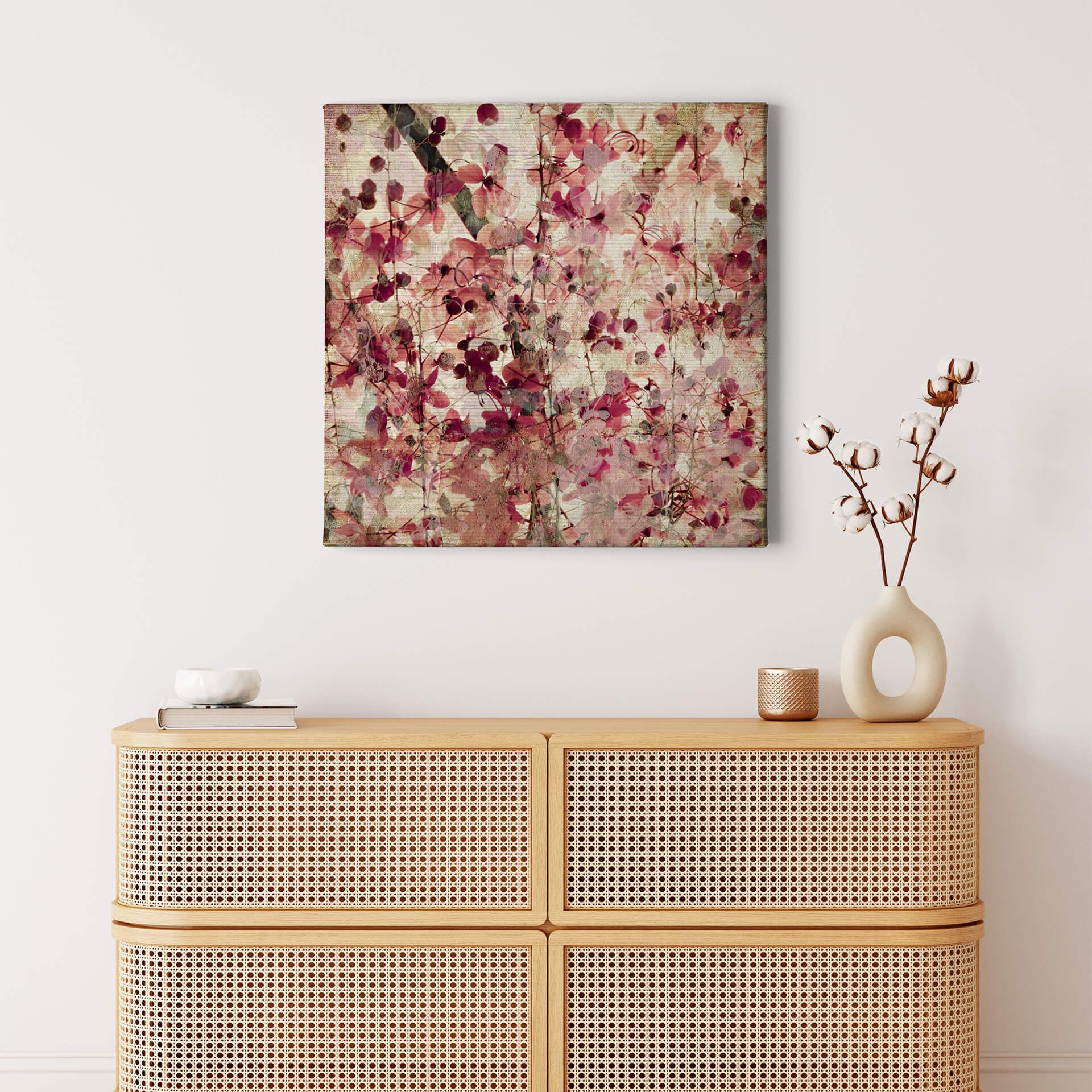 Leinwandbild Blumen, rosa, 50x50 cm DD123299