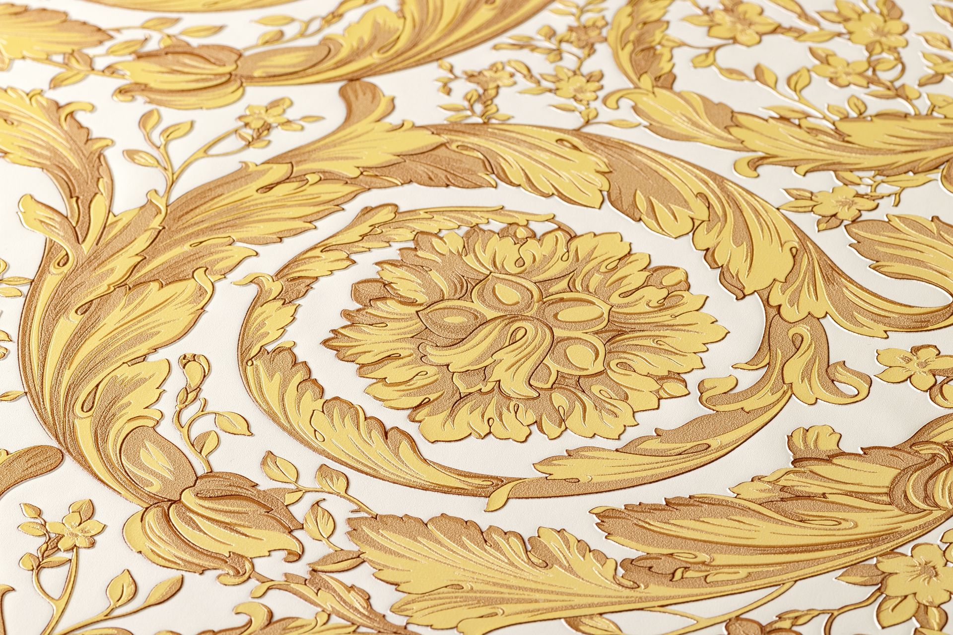 Raumbild 3 Versace wallpaper Versace 4, Barock Tapete, gold, gelb 366925