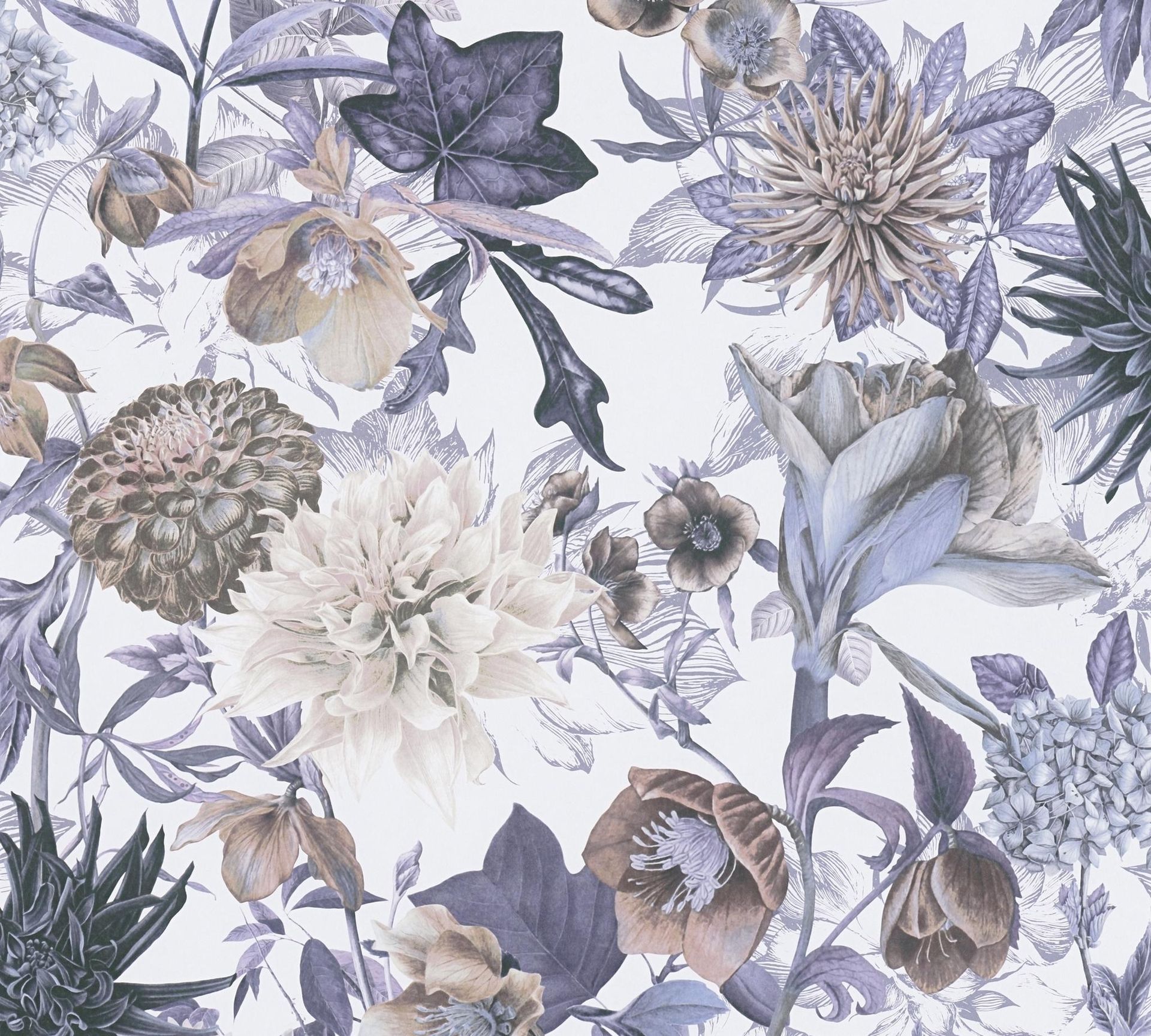 A.S. Création Dream Flowery, Florale Tapete, bunt, blau 381751