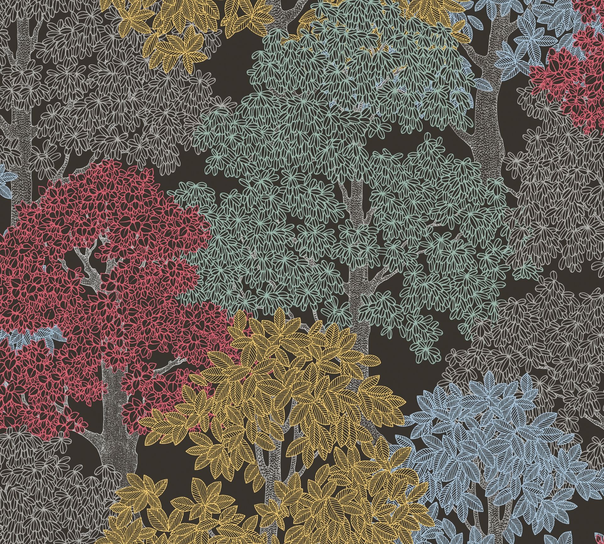 Architects Paper Floral Impression, Waldtapete, braun, schwarz 377532 Dekorbild