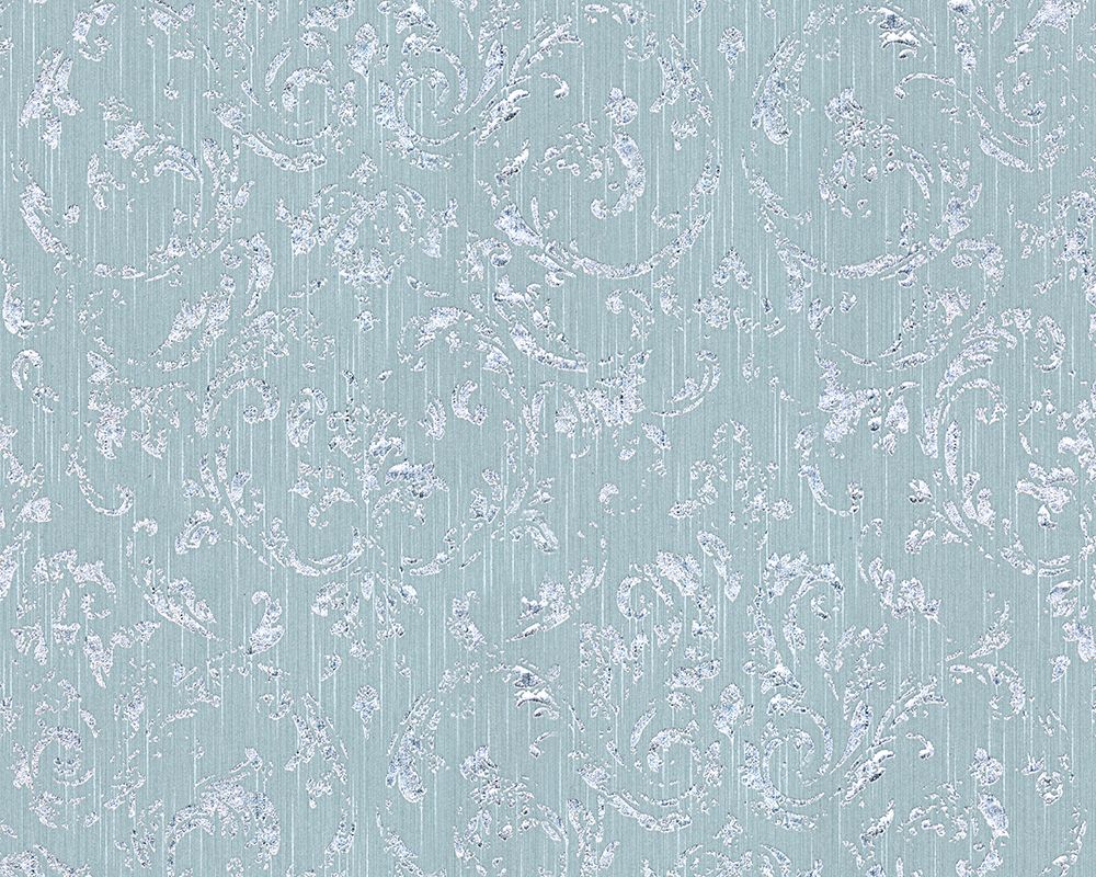 Architects Paper Metallic Silk, Barock Tapete, blau, grün 306605