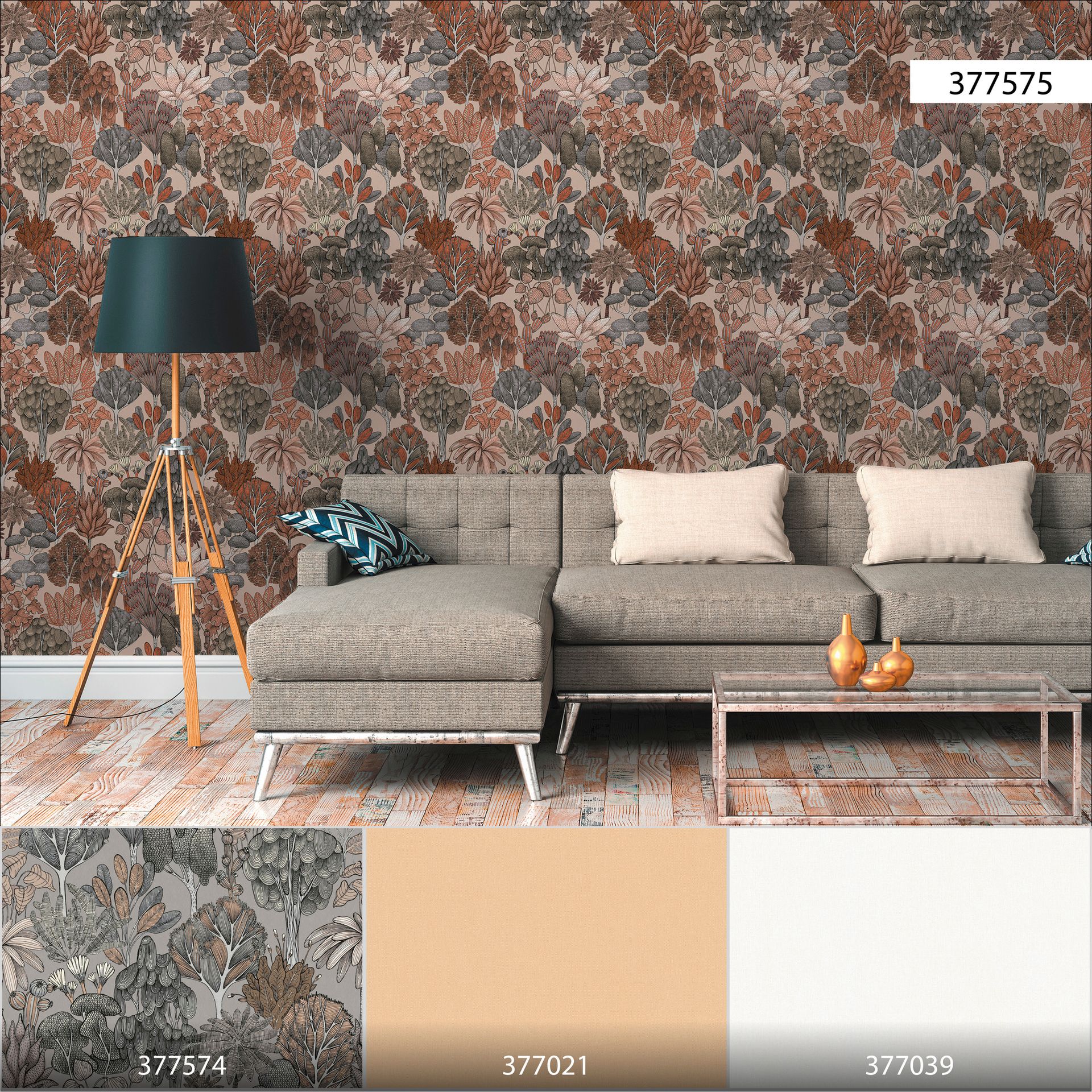 Architects Paper Floral Impression, Dschungeltapete, beige, rot 377575