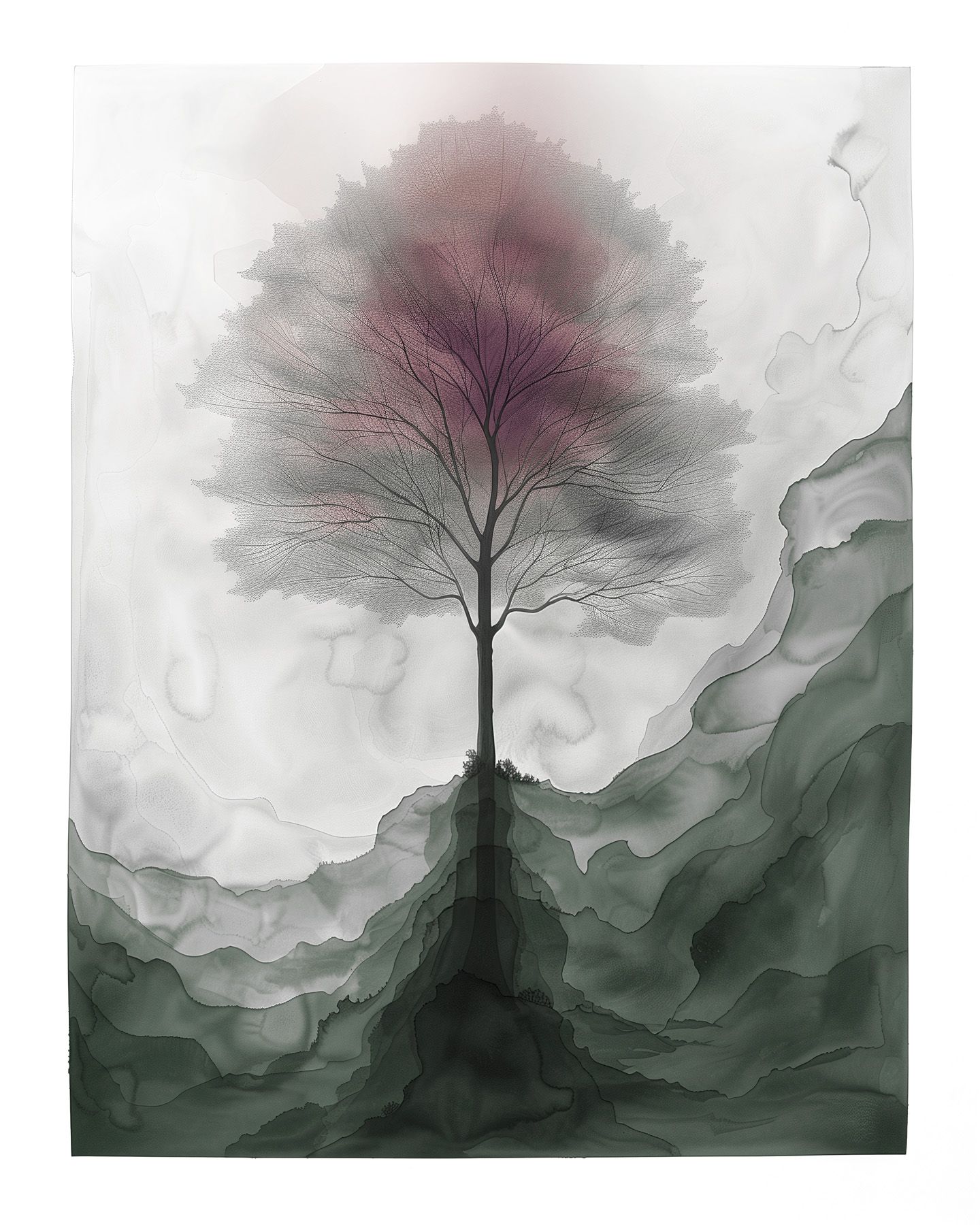 Leinwände Aquarell Tree II