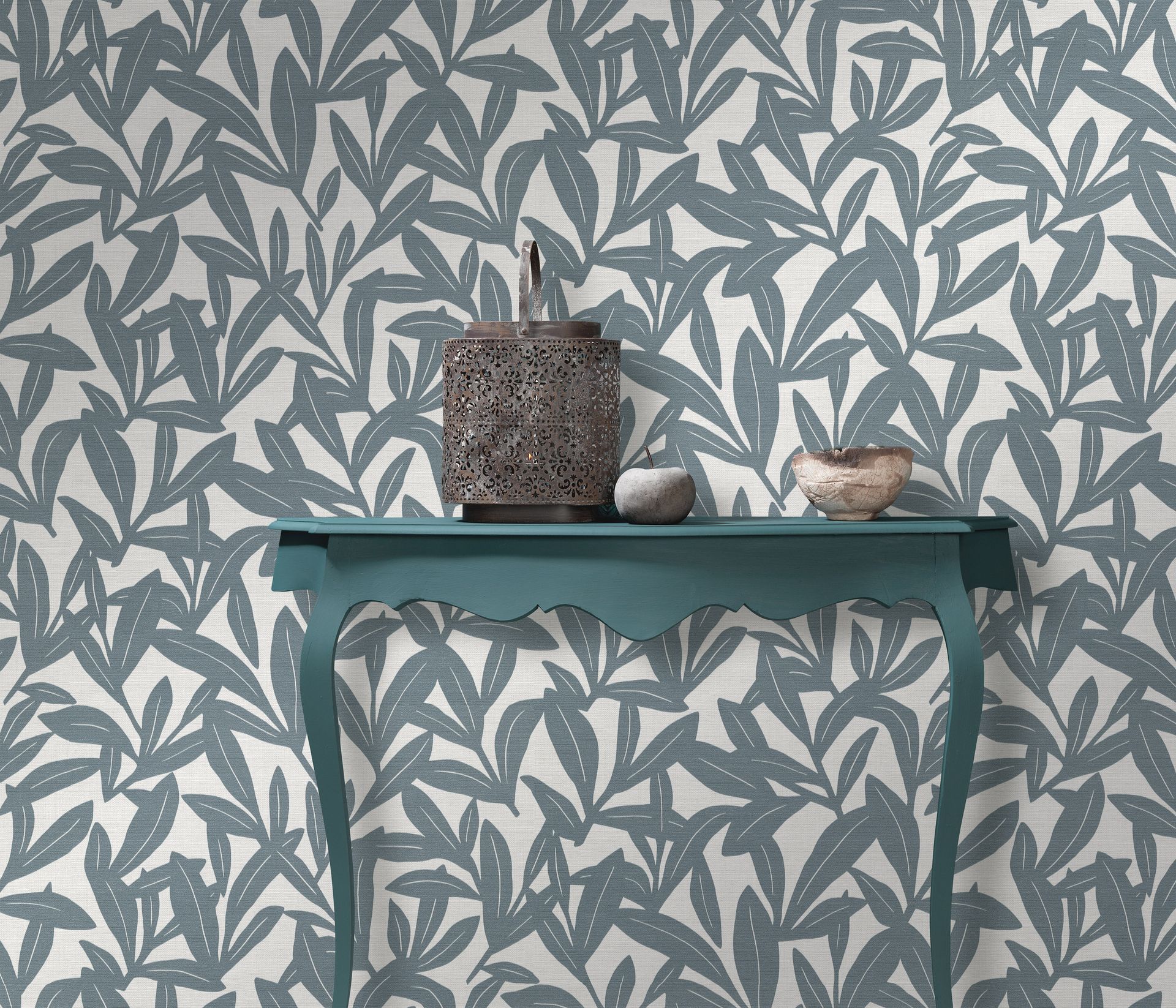 Botanische Tapete Blattmotiv grau Erismann 1052108 Botanische Tapete Blattmotiv grau Erismann 1052108