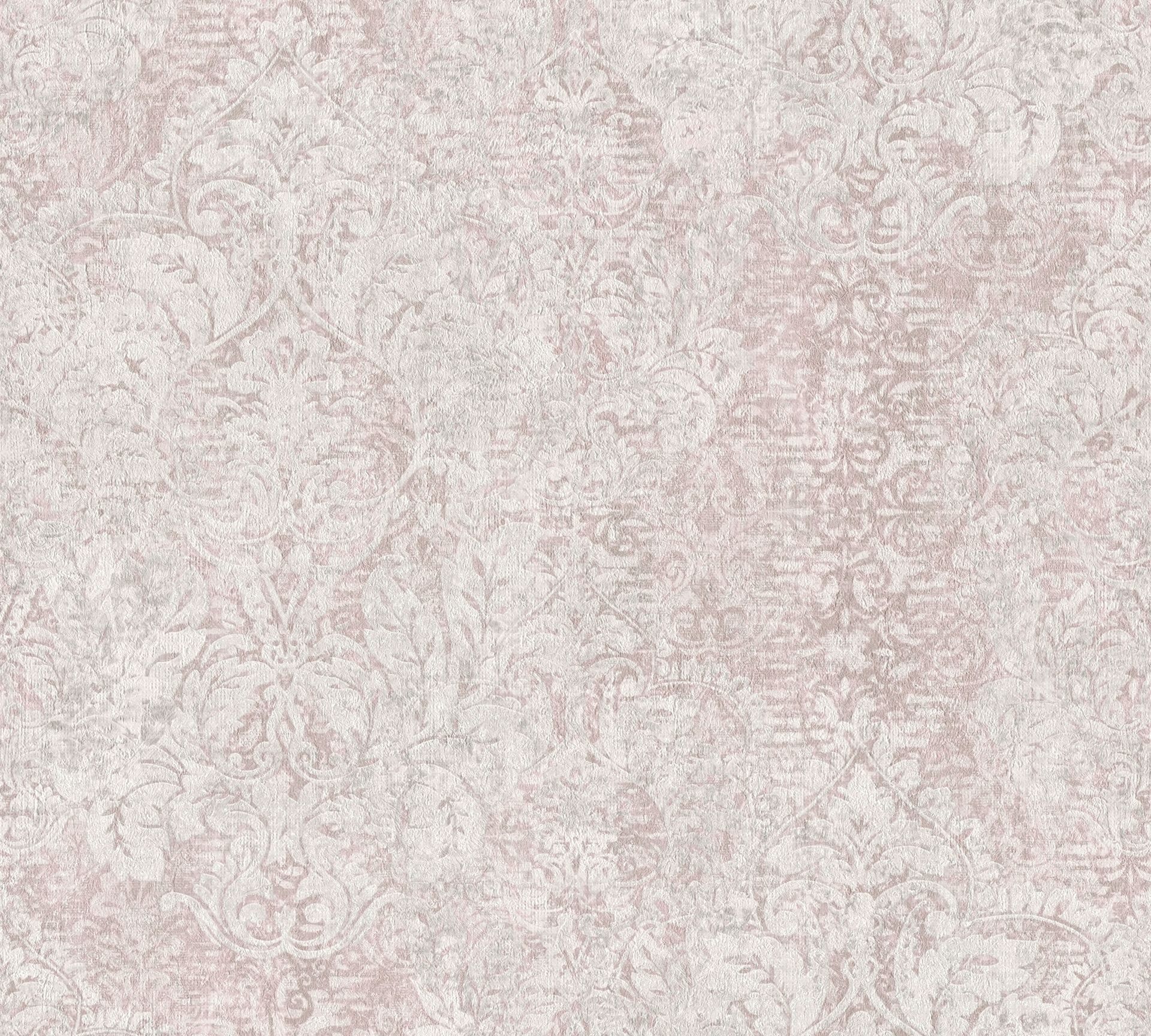 Livingwalls Mata Hari, Barock Tapete, rosa, weiß 380933