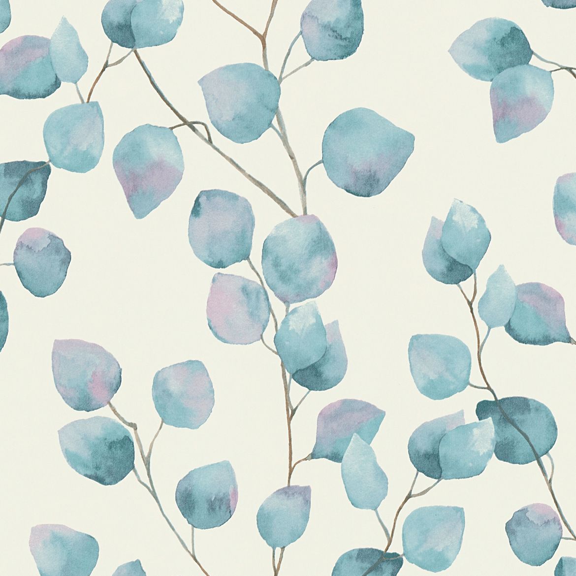 A.S. Création Greenery, Florale Tapete, blau, weiß 370444