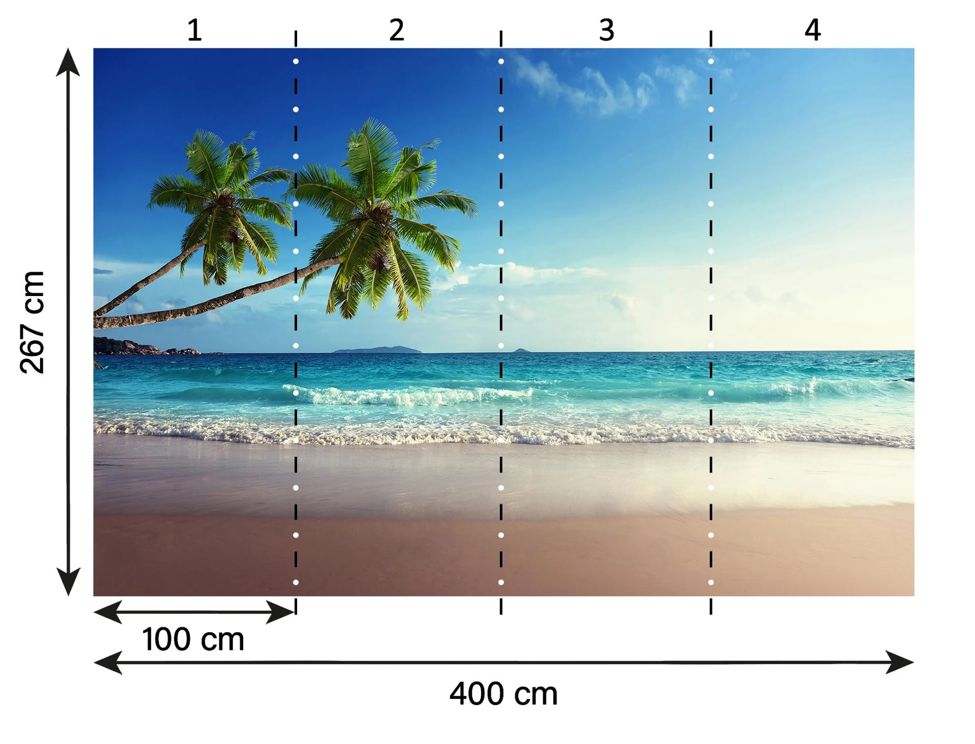 A.S. Création XXL 5 Fototapete, Strand, 4m x 2,67m DD115049 Dekorbild