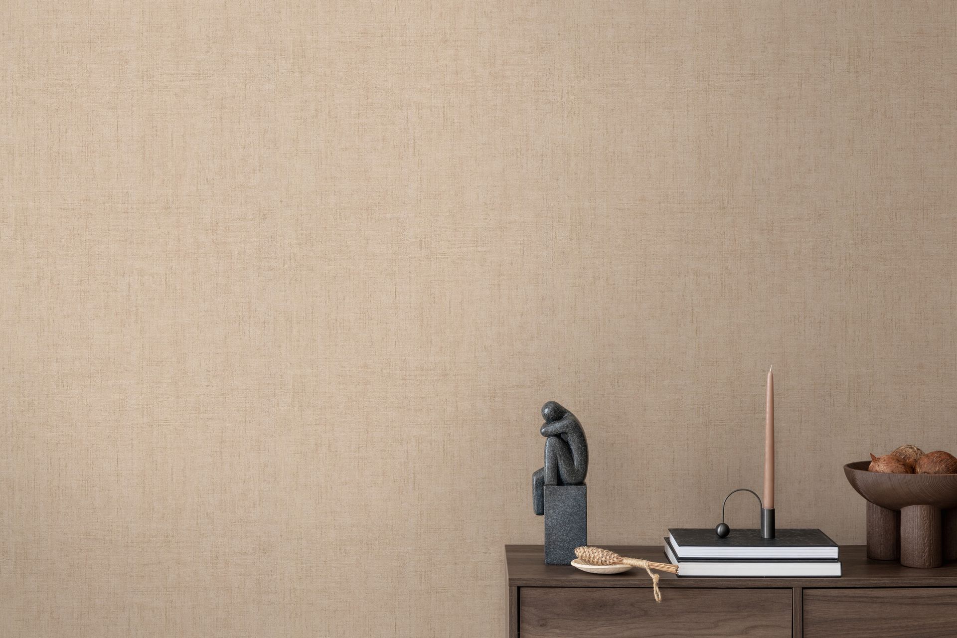 Vliestapete Struktur - Textil-Optik, braun, metallic, A.S. Création 790453