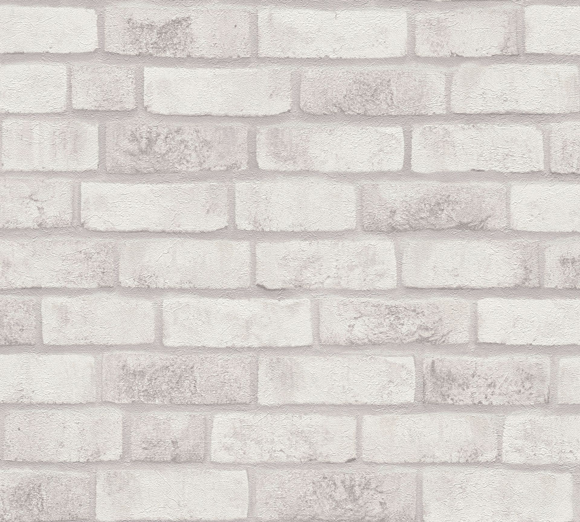 A.S. Création Bricks & Stones, Steintapete, weiß, grau 388123