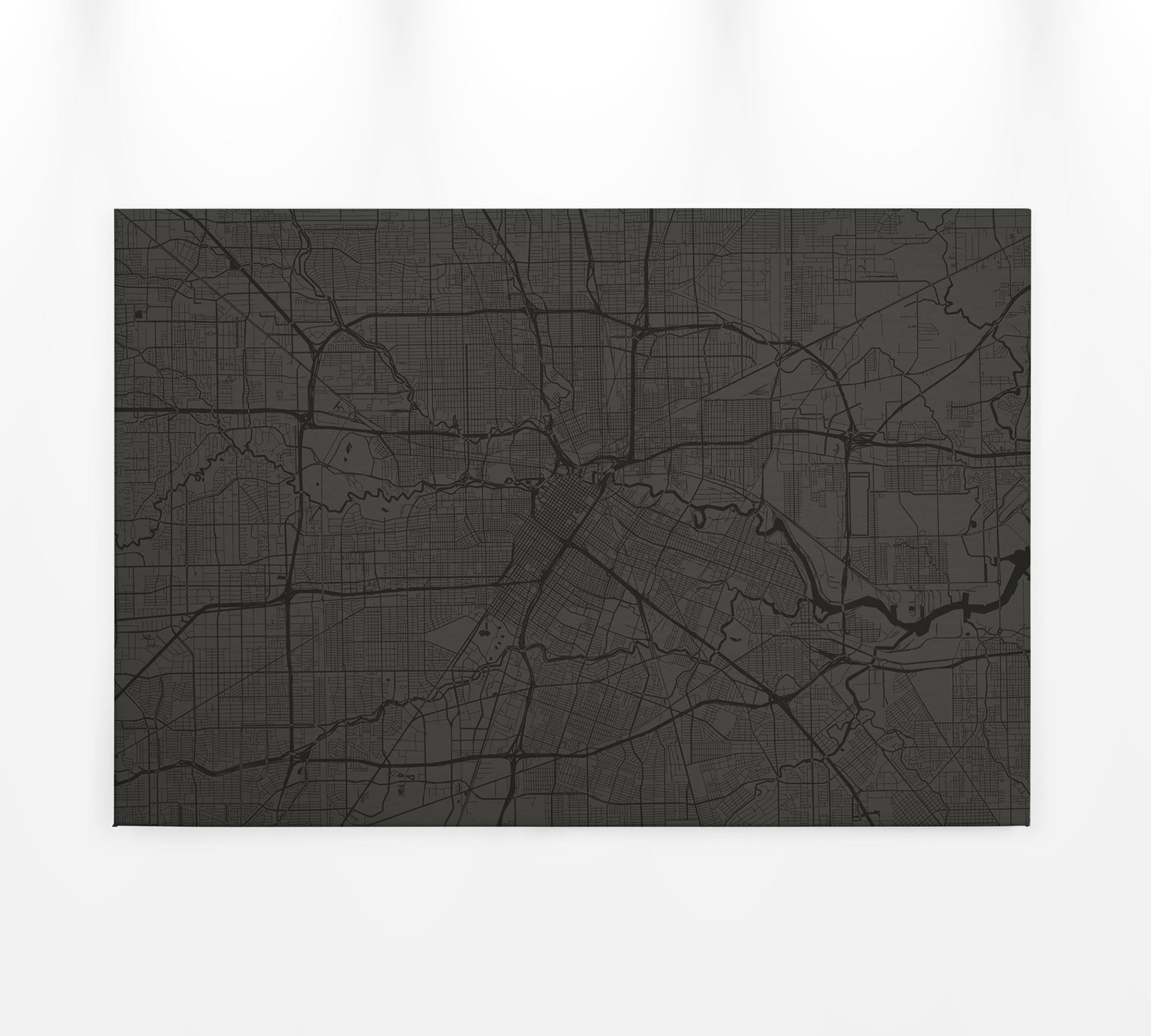 Leinwandbild Stadtkarte, schwarz, 90x60 cm DD120409