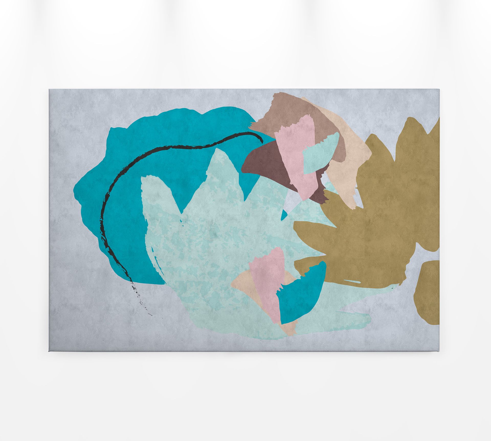 Leinwandbild Blumen, blau, 90x60 cm DD120483
