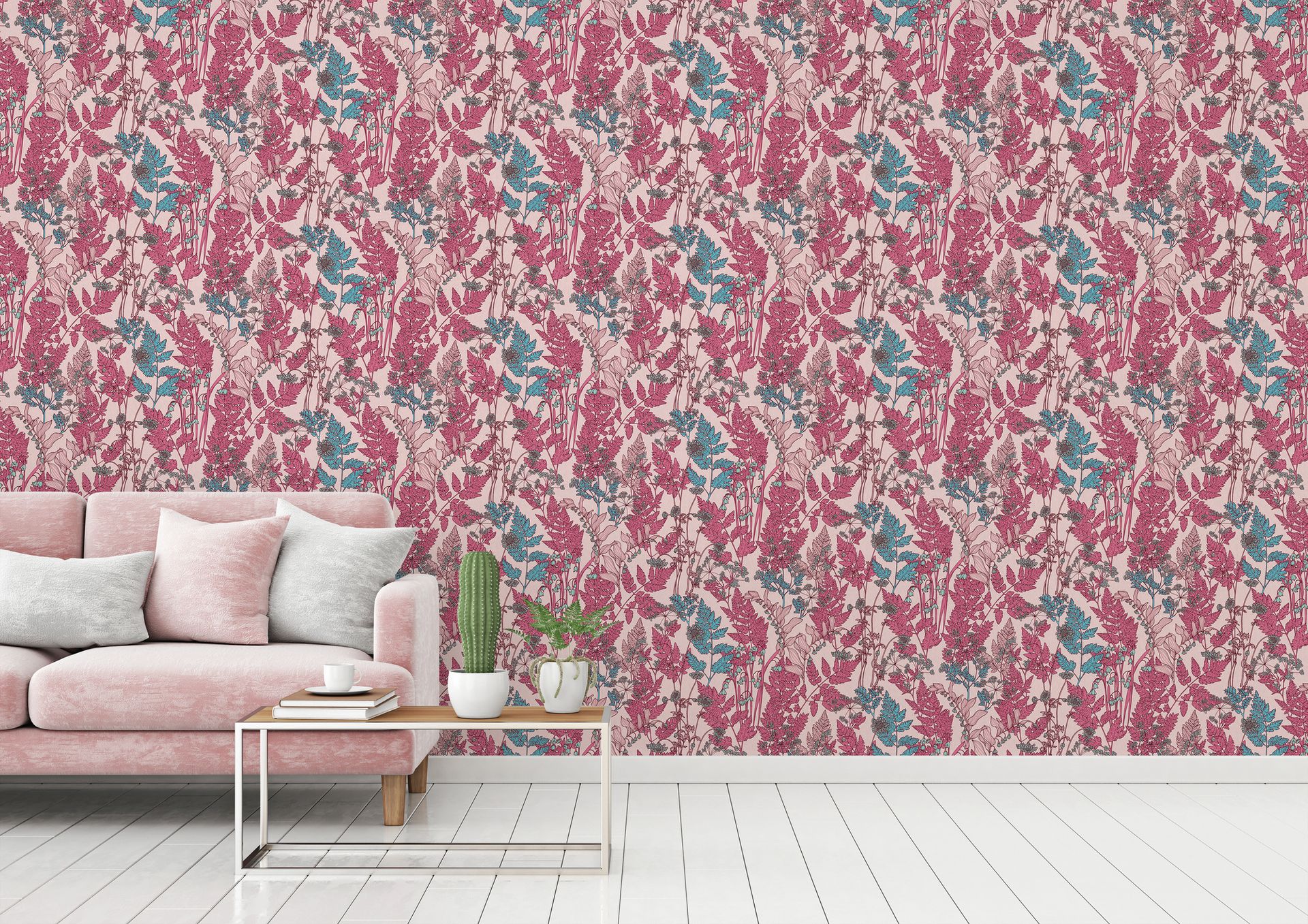 Architects Paper Floral Impression, Florale Tapete, rosa, rot 377518