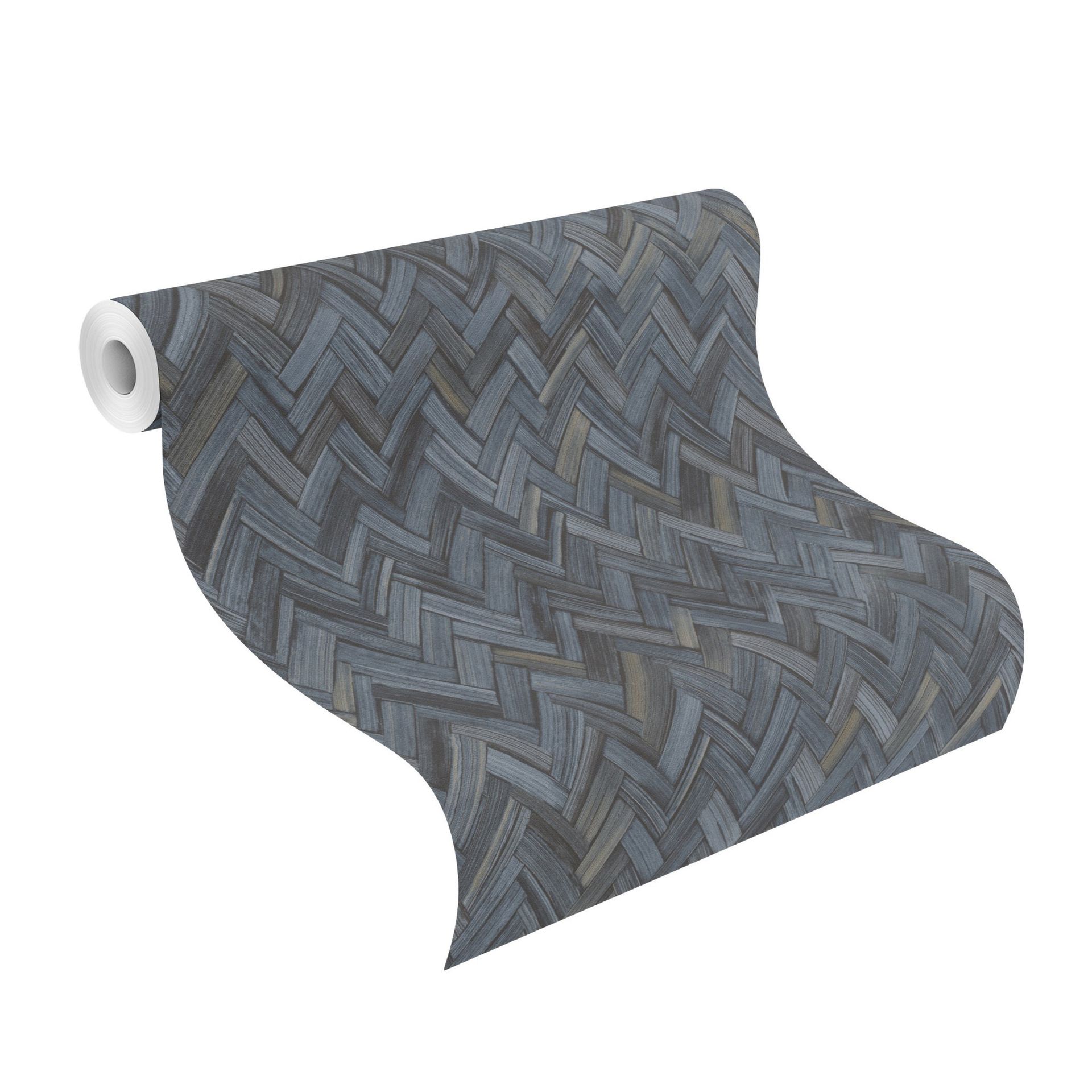 Vliestapete Fischgrätenmuster blau-dunkelblau 410389 Vliestapete Fischgrätenmuster blau-dunkelblau 410389