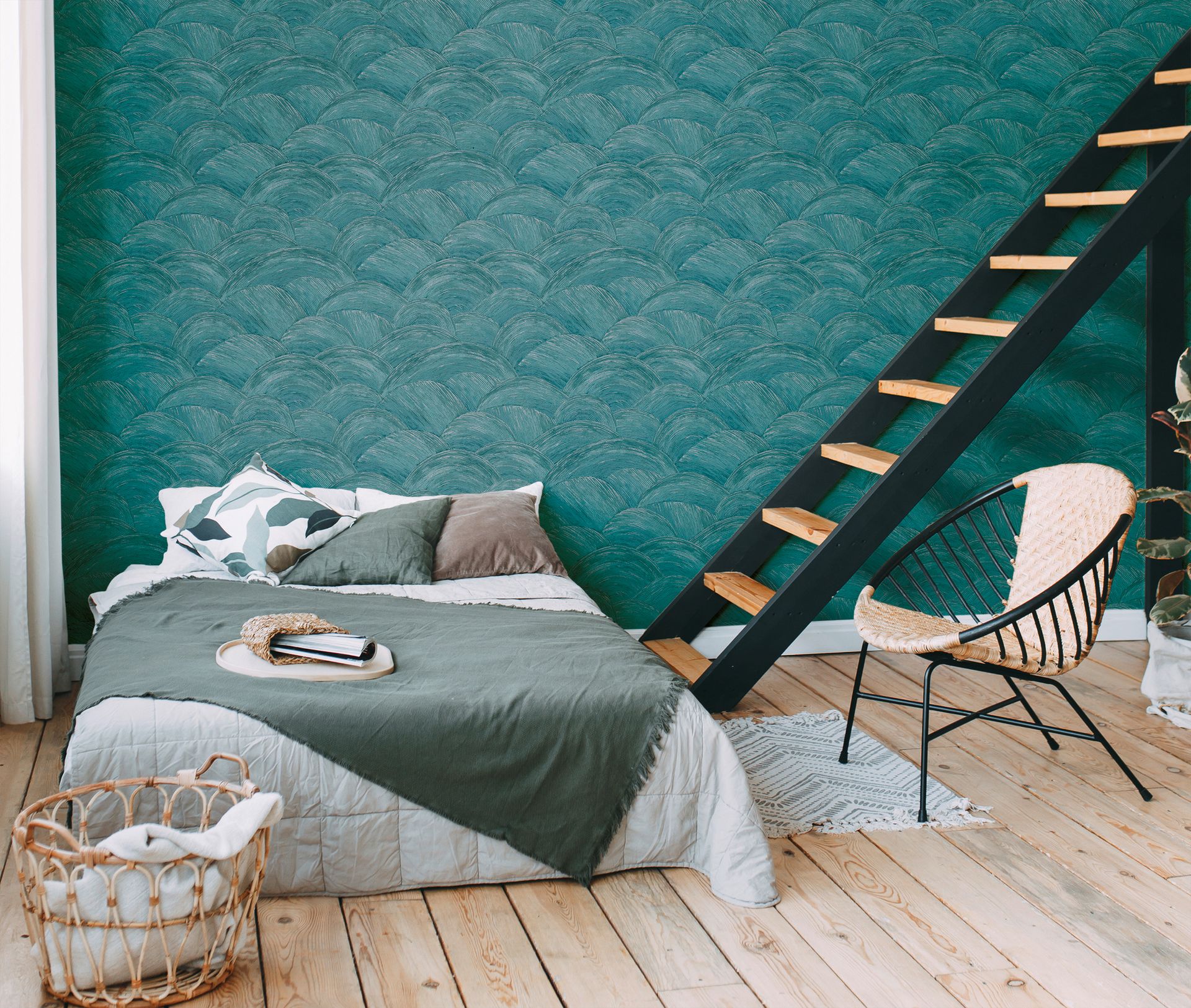 Livingwalls Travel Styles, Abstrakt, petrol 391052 Livingwalls Travel Styles, Abstrakt, petrol 391052