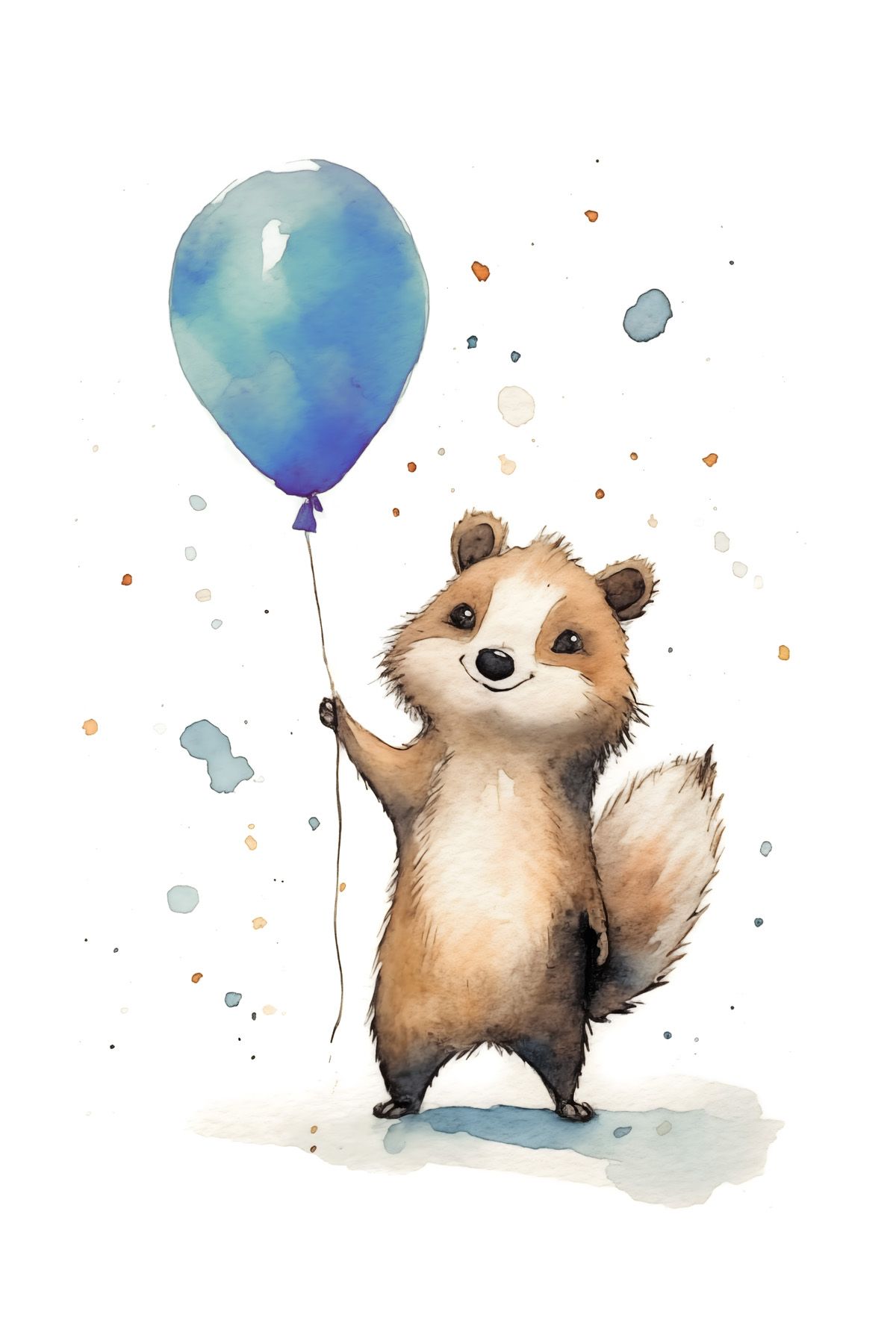 Leinwand Cute Raccoon Blue 80 x 120 cm