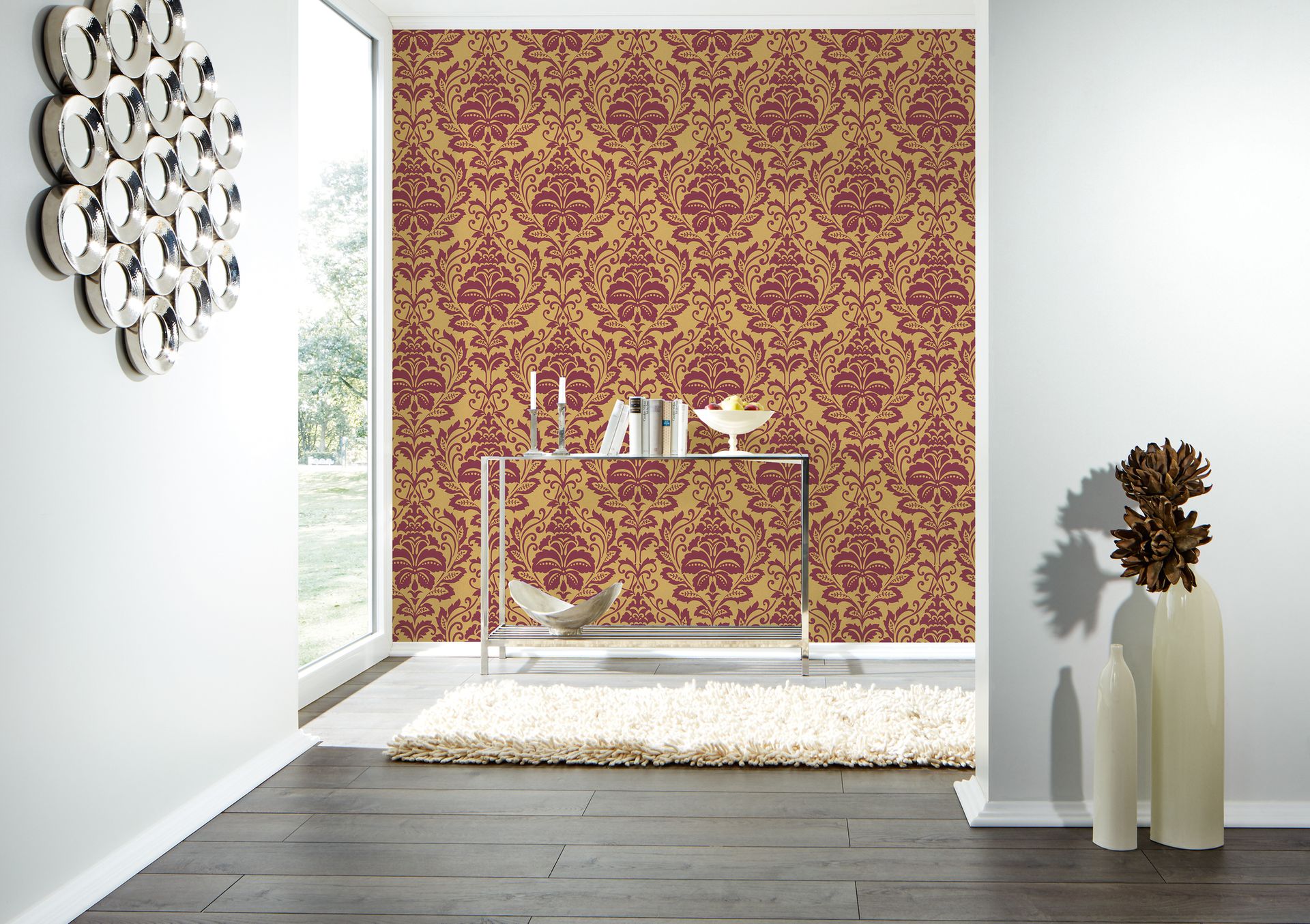 A.S. Création Attractive, Barock Tapete, gold, rot 369103