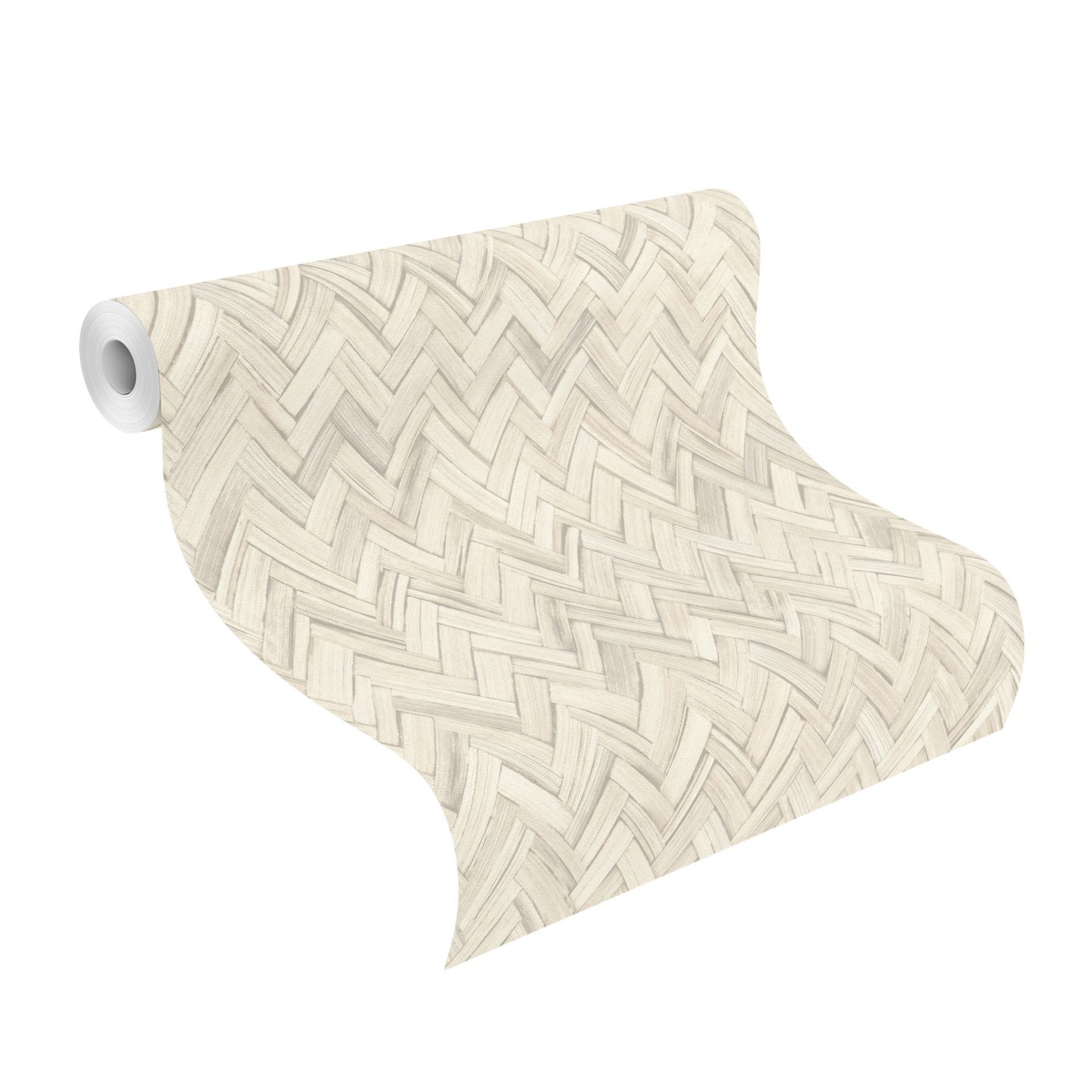 Vliestapete Fischgrätmuster creme 410372